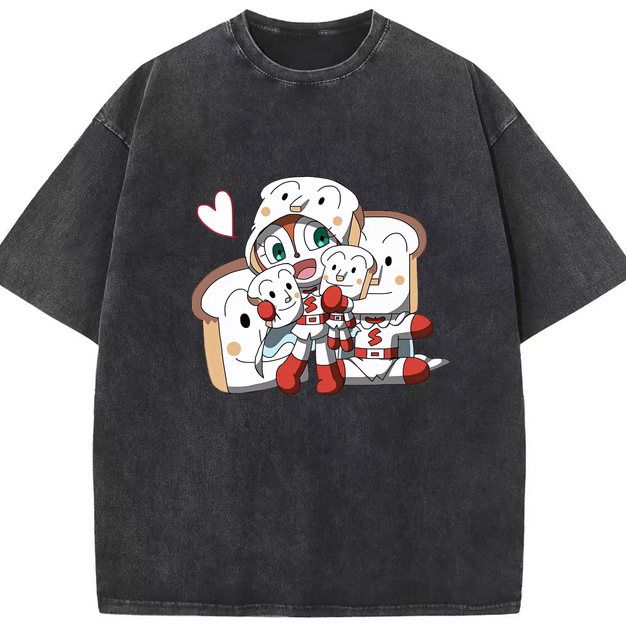アンパンマン グッズ,しょくぱんまん - 綿100％ ヴィンテージ風 半袖Tシャツ ・ フロントプリント ・ 柔らか肌触り ・ 通気性 快適 ・ スポーツ カジュアル 外出用