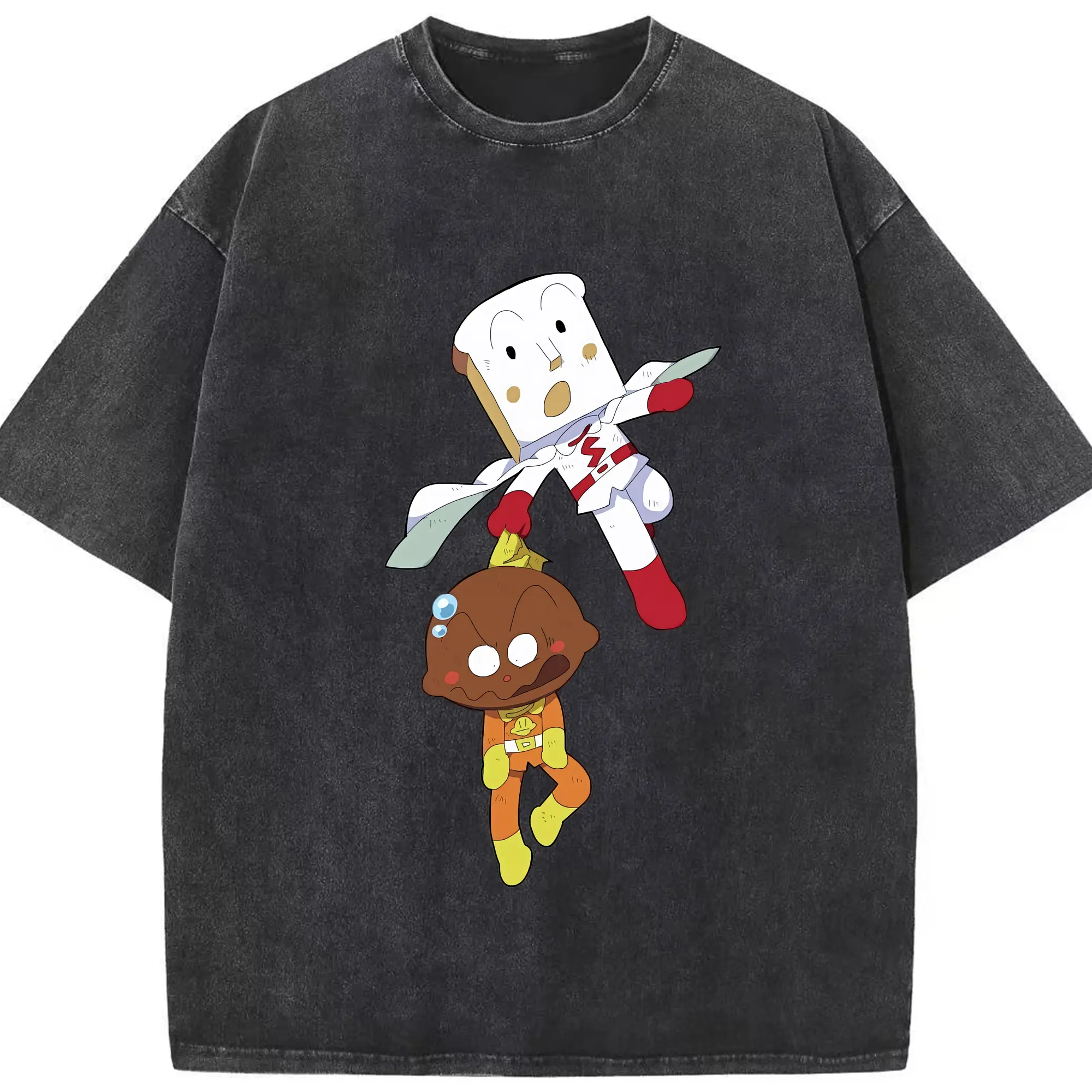 アンパンマン グッズ,しょくぱんまん - 綿100％ ヴィンテージ風 半袖Tシャツ ・ フロントプリント ・ 柔らか肌触り ・ 通気性 快適 ・ スポーツ カジュアル 外出用