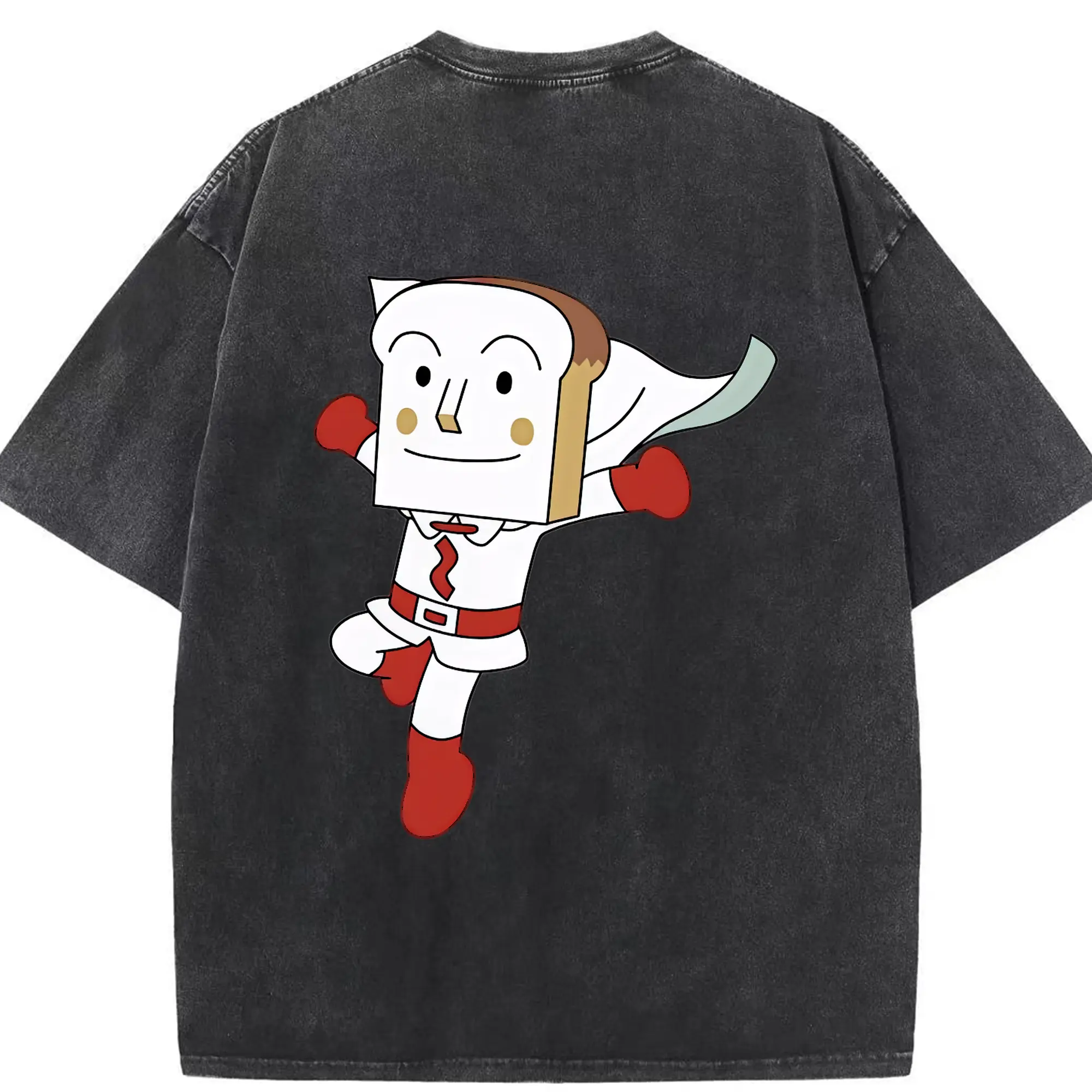 アンパンマン グッズ,しょくぱんまん - 綿100％ ヴィンテージ風 半袖Tシャツ ・ 背面プリント ・ 柔らか肌触り ・ 通気性 快適 ・ スポーツ カジュアル 外出用