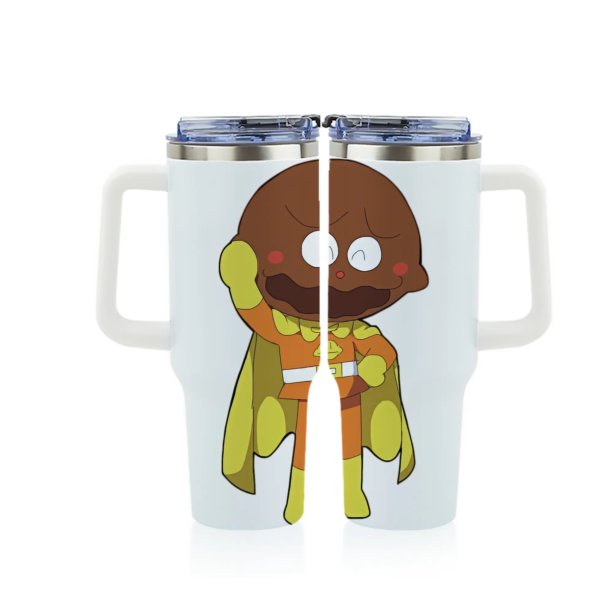 アンパンマン グッズ,カレーパンマン - 1200mL フルプリント車用タンブラー ・ 304ステンレス 内側 ・ 201ステンレス 外側 ・ 保温 保冷 ・ 通勤 ドライブ アウトドア用