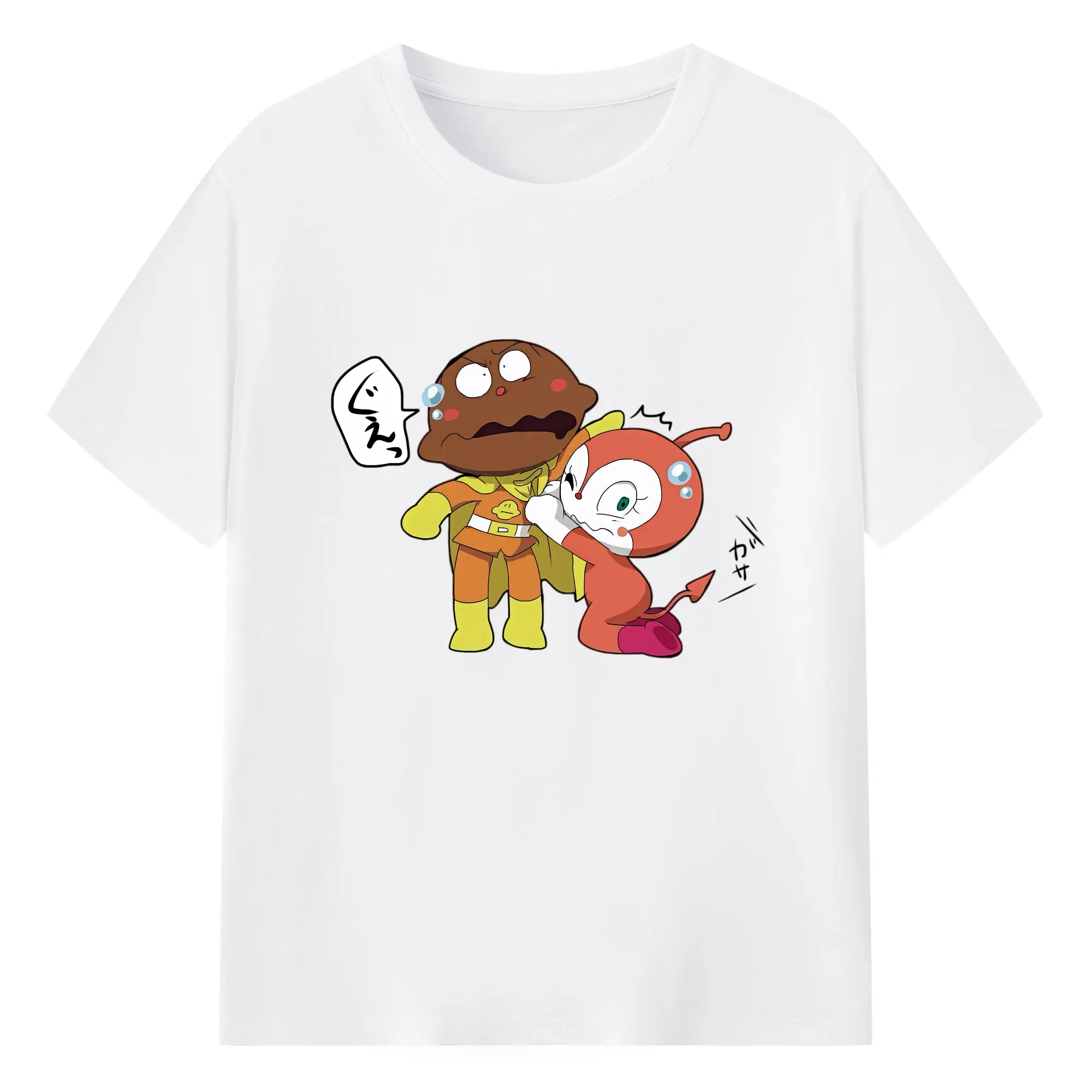 アンパンマン グッズ,カレーパンマン - 綿100％ 半袖Tシャツ ・ フロントプリント ・ 快適 通気性 ・ 日常使い 散歩 スポーツ用