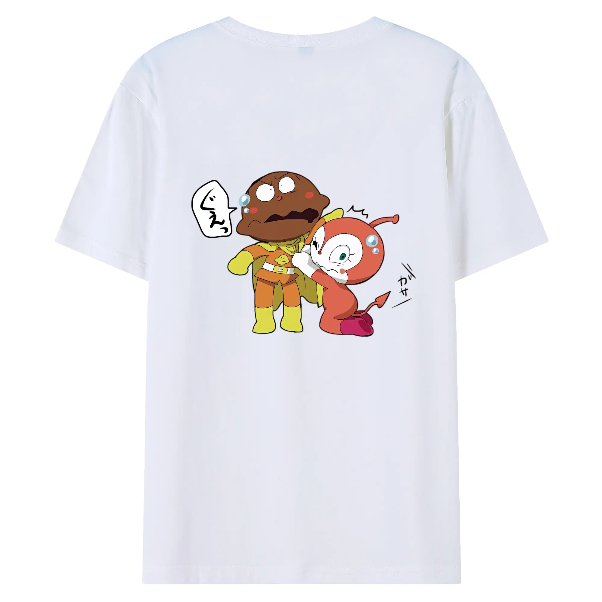 アンパンマン グッズ,カレーパンマン - 綿100％ 半袖Tシャツ ・ バックプリント ・ 快適 通気性 ・ 日常使い 散歩 スポーツ用