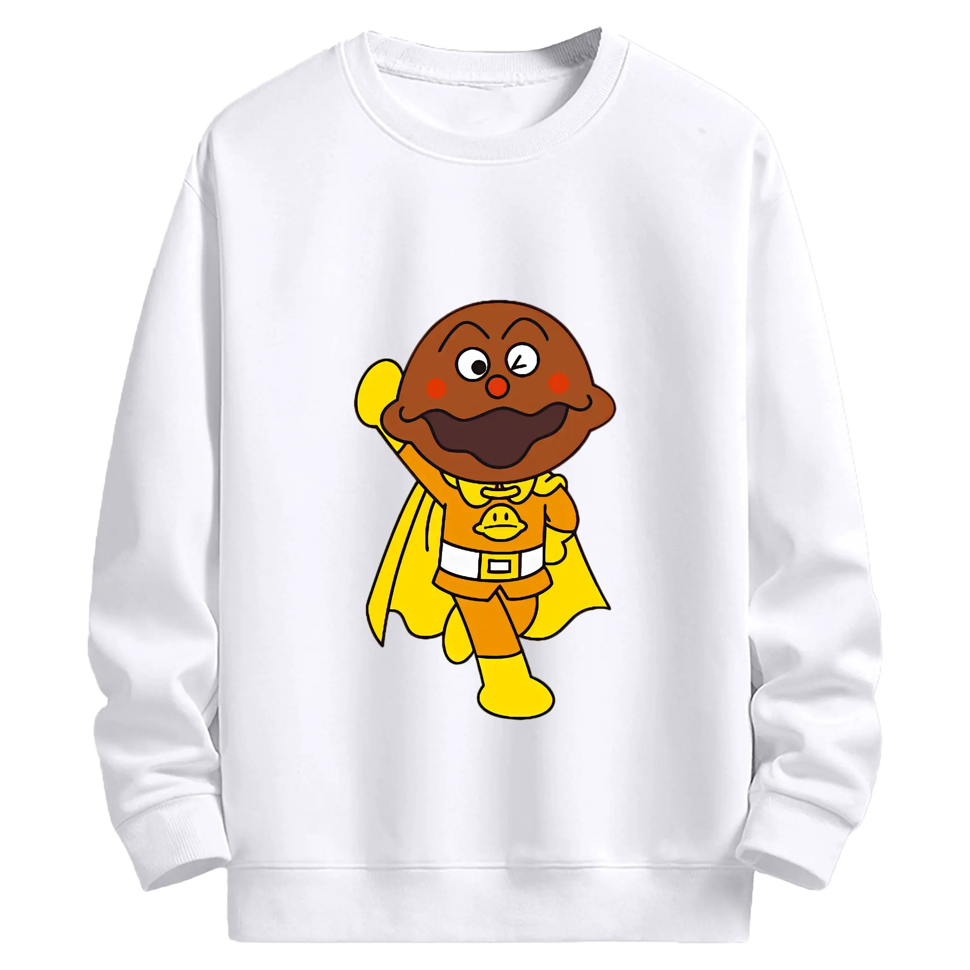 アンパンマン グッズ,カレーパンマン - 高品質 クルーネック スウェット ・ コットン59％ ポリエステル41％ ・ ユニセックス 長袖 トレーナー ・ カジュアル デイリー スポーツ 散歩用