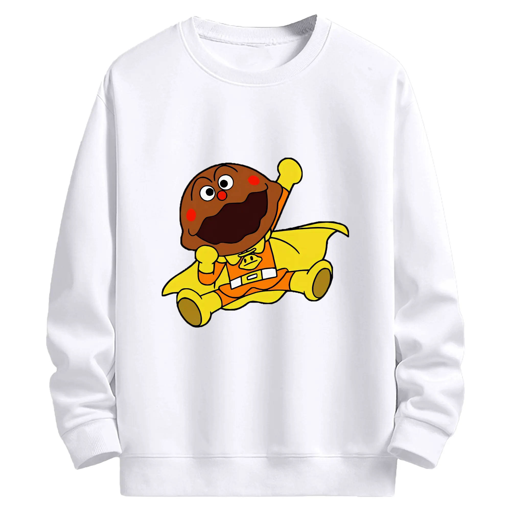 アンパンマン グッズ,カレーパンマン - 高品質 クルーネック スウェット ・ コットン59％ ポリエステル41％ ・ ユニセックス 長袖 トレーナー ・ カジュアル デイリー スポーツ 散歩用