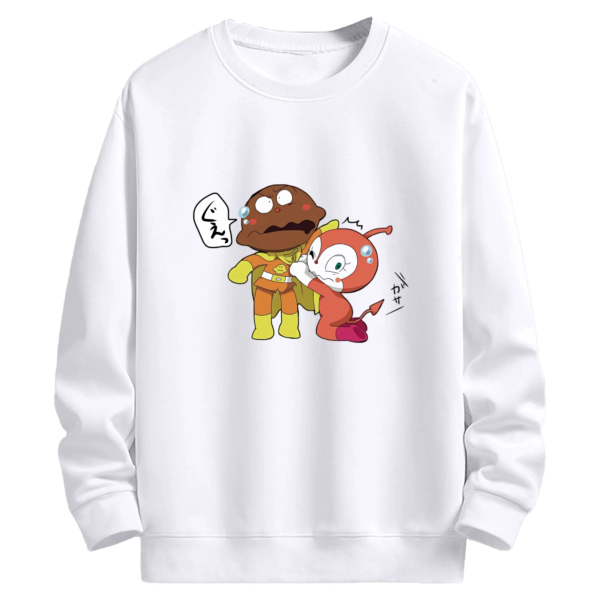 アンパンマン グッズ,カレーパンマン - 高品質 クルーネック スウェット ・ コットン59％ ポリエステル41％ ・ ユニセックス 長袖 トレーナー ・ カジュアル デイリー スポーツ 散歩用