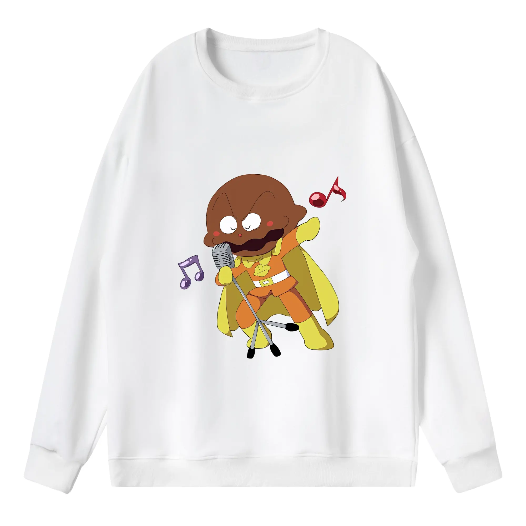 アンパンマン グッズ,カレーパンマン - 薄手 クルーネック スウェット 裏毛260g · ポリエステル 春秋向け カジュアル 男女兼用 · トレーナー デイリー スポーツ 散歩に最適