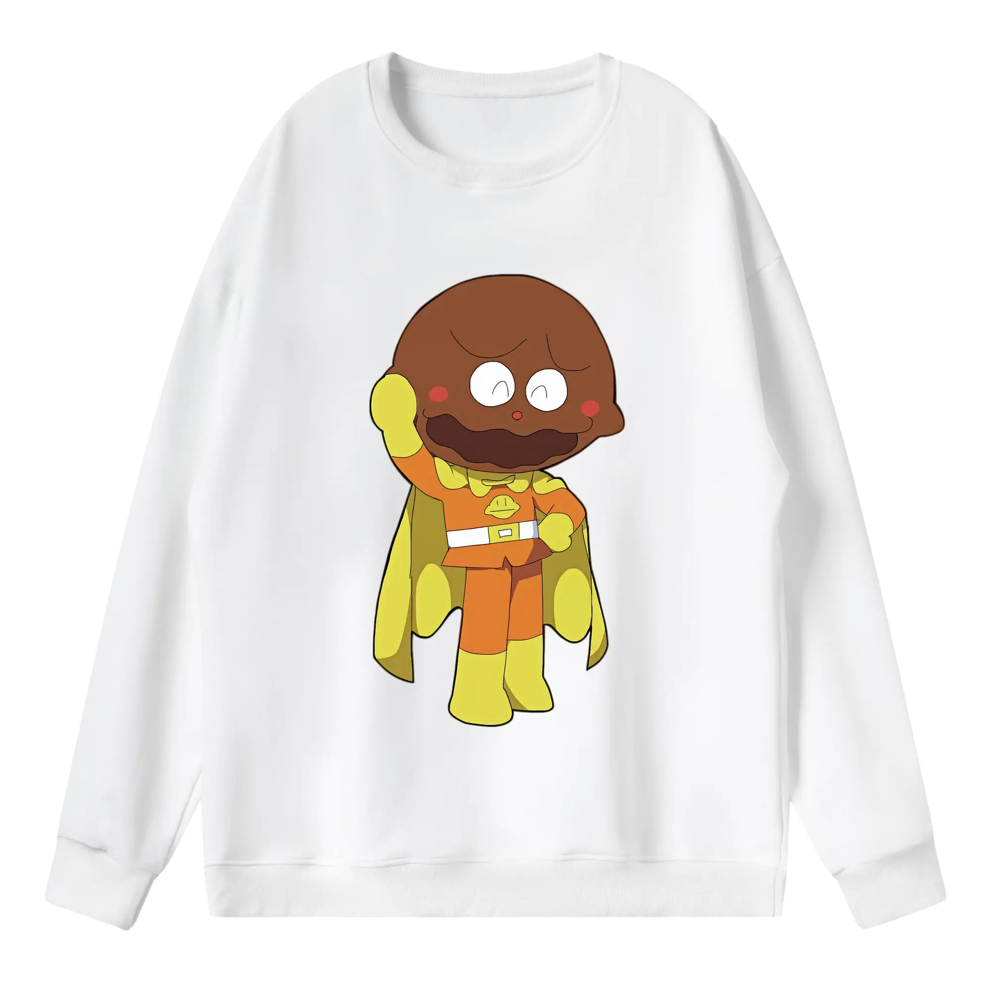 アンパンマン グッズ,カレーパンマン - 薄手 クルーネック スウェット 裏毛260g · ポリエステル 春秋向け カジュアル 男女兼用 · トレーナー デイリー スポーツ 散歩に最適