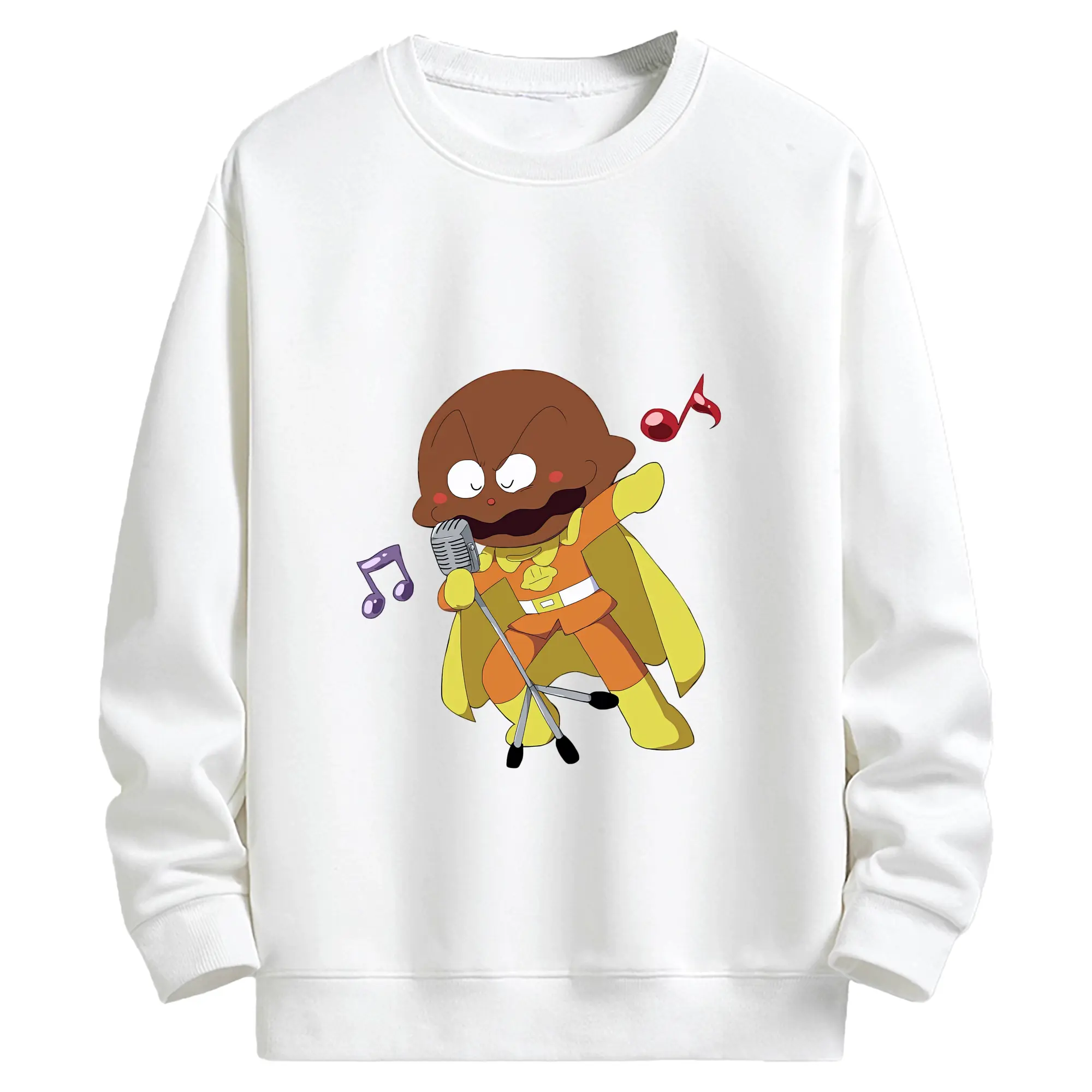 アンパンマン グッズ,カレーパンマン - キッズ クルーネックスウェットシャツ ・ フロントプリント ・ 綿80％ ポリエステル20％ ・ 快適 通学 スポーツ 日常使い お散歩用