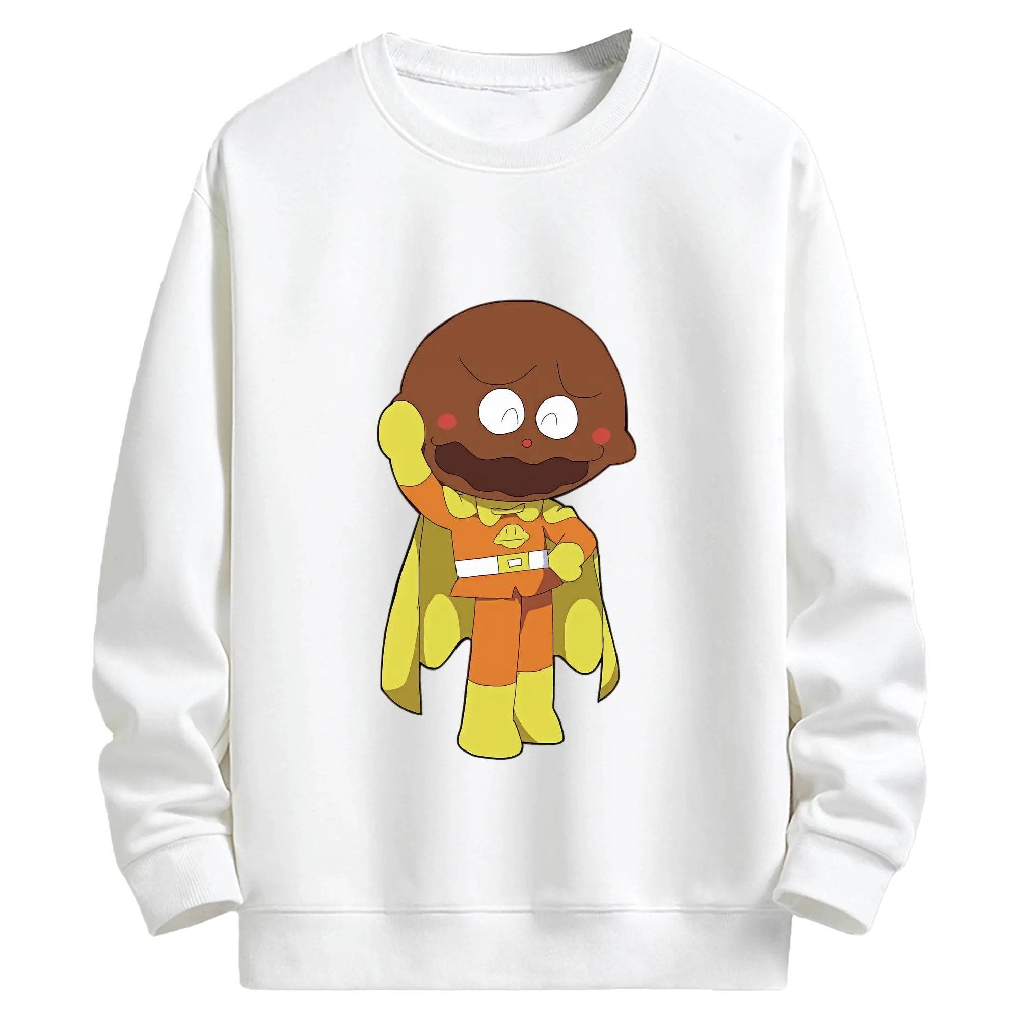 アンパンマン グッズ,カレーパンマン - キッズ クルーネックスウェットシャツ ・ フロントプリント ・ 綿80％ ポリエステル20％ ・ 快適 通学 スポーツ 日常使い お散歩用