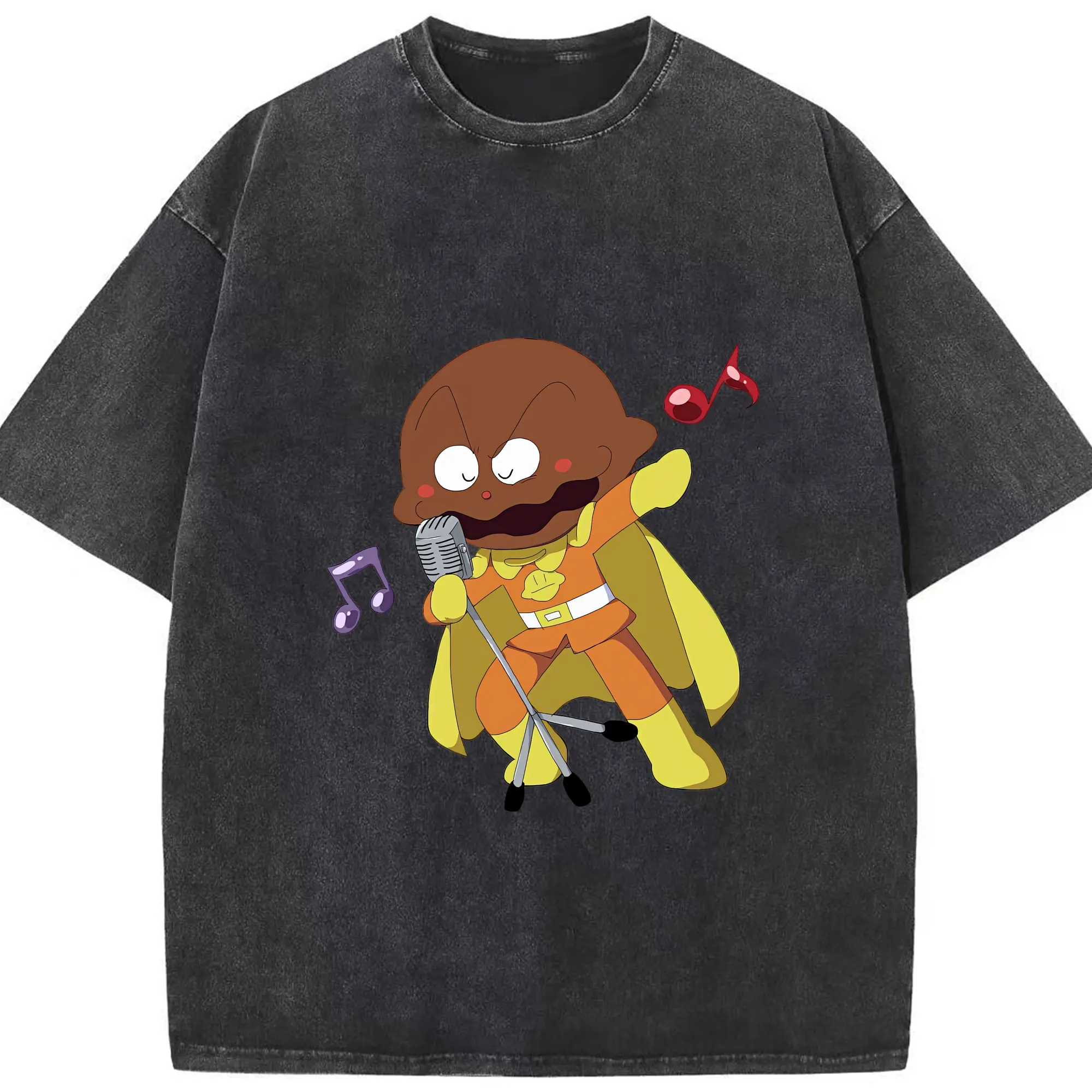 アンパンマン グッズ,カレーパンマン - 綿100％ ヴィンテージ風 半袖Tシャツ ・ フロントプリント ・ 柔らか肌触り ・ 通気性 快適 ・ スポーツ カジュアル 外出用