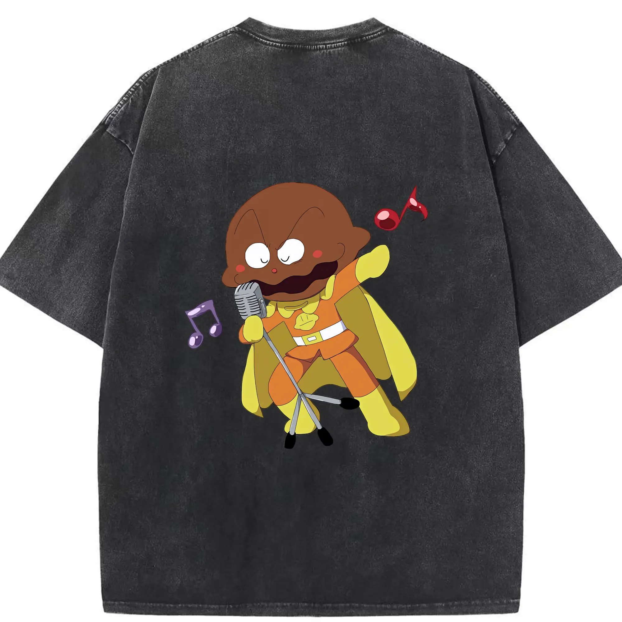 アンパンマン グッズ,カレーパンマン - 綿100％ ヴィンテージ風 半袖Tシャツ ・ 背面プリント ・ 柔らか肌触り ・ 通気性 快適 ・ スポーツ カジュアル 外出用