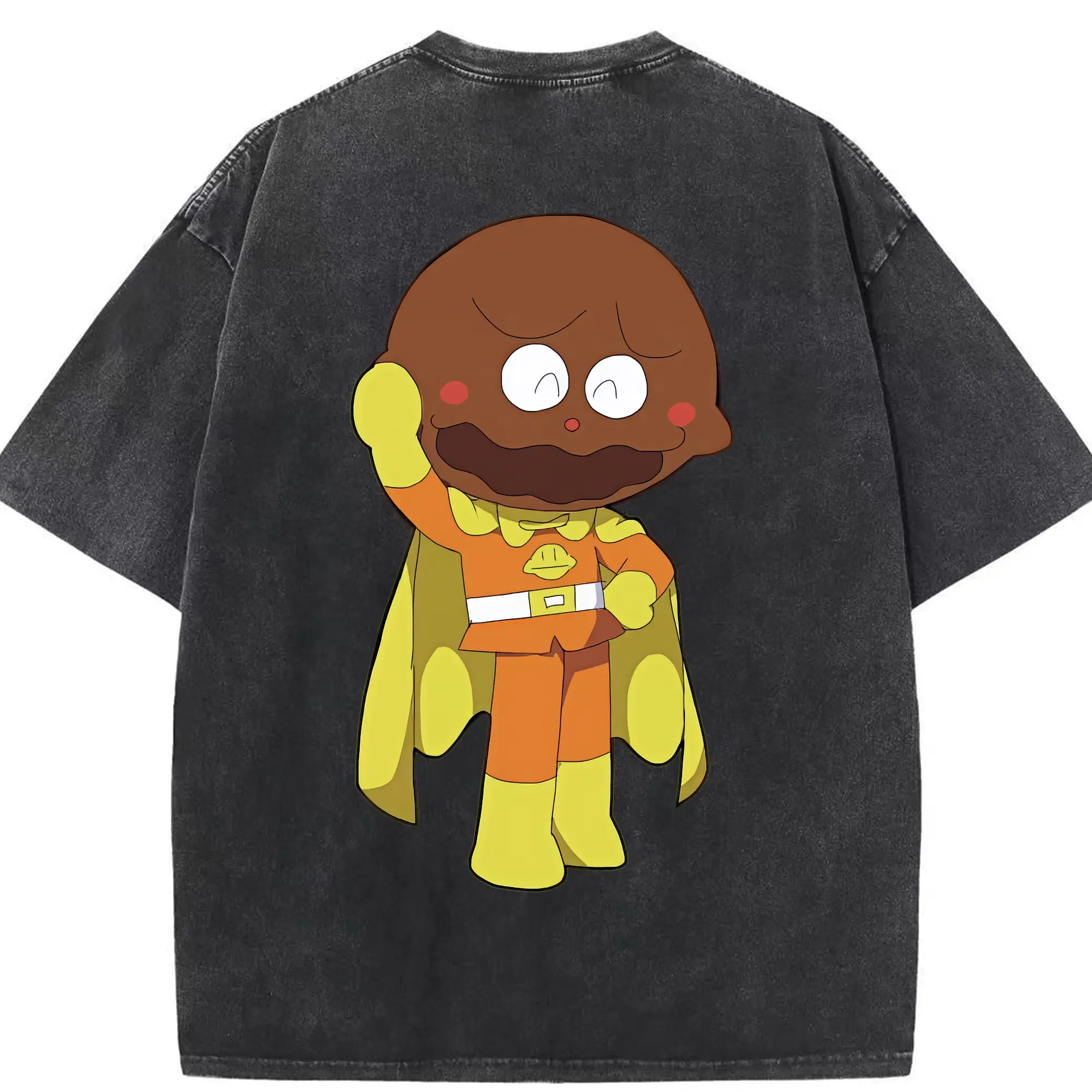 アンパンマン グッズ,カレーパンマン - 綿100％ ヴィンテージ風 半袖Tシャツ ・ 背面プリント ・ 柔らか肌触り ・ 通気性 快適 ・ スポーツ カジュアル 外出用