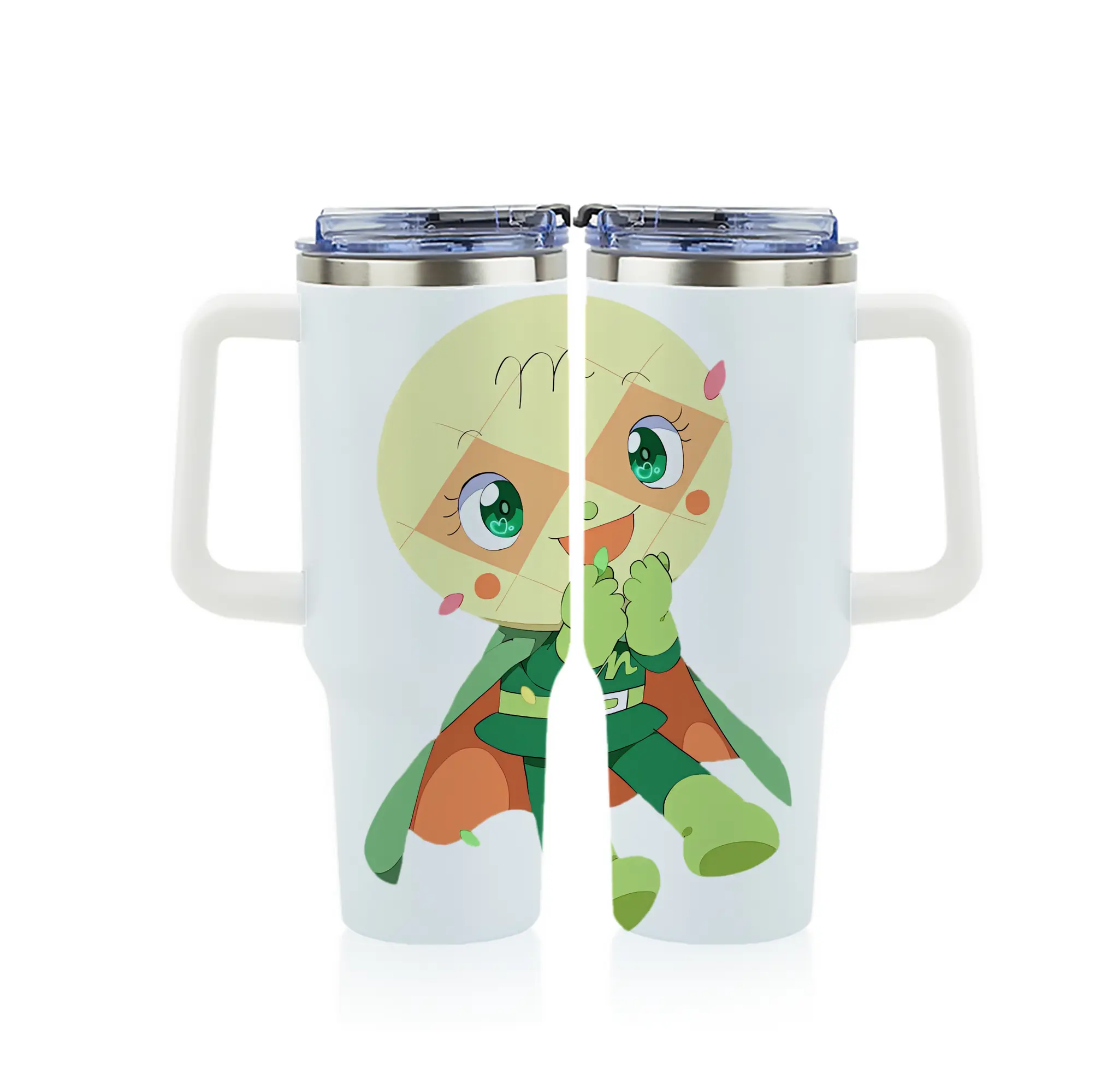 アンパンマン グッズ,メロンパンナ - 1200mL フルプリント車用タンブラー ・ 304ステンレス 内側 ・ 201ステンレス 外側 ・ 保温 保冷 ・ 通勤 ドライブ アウトドア用