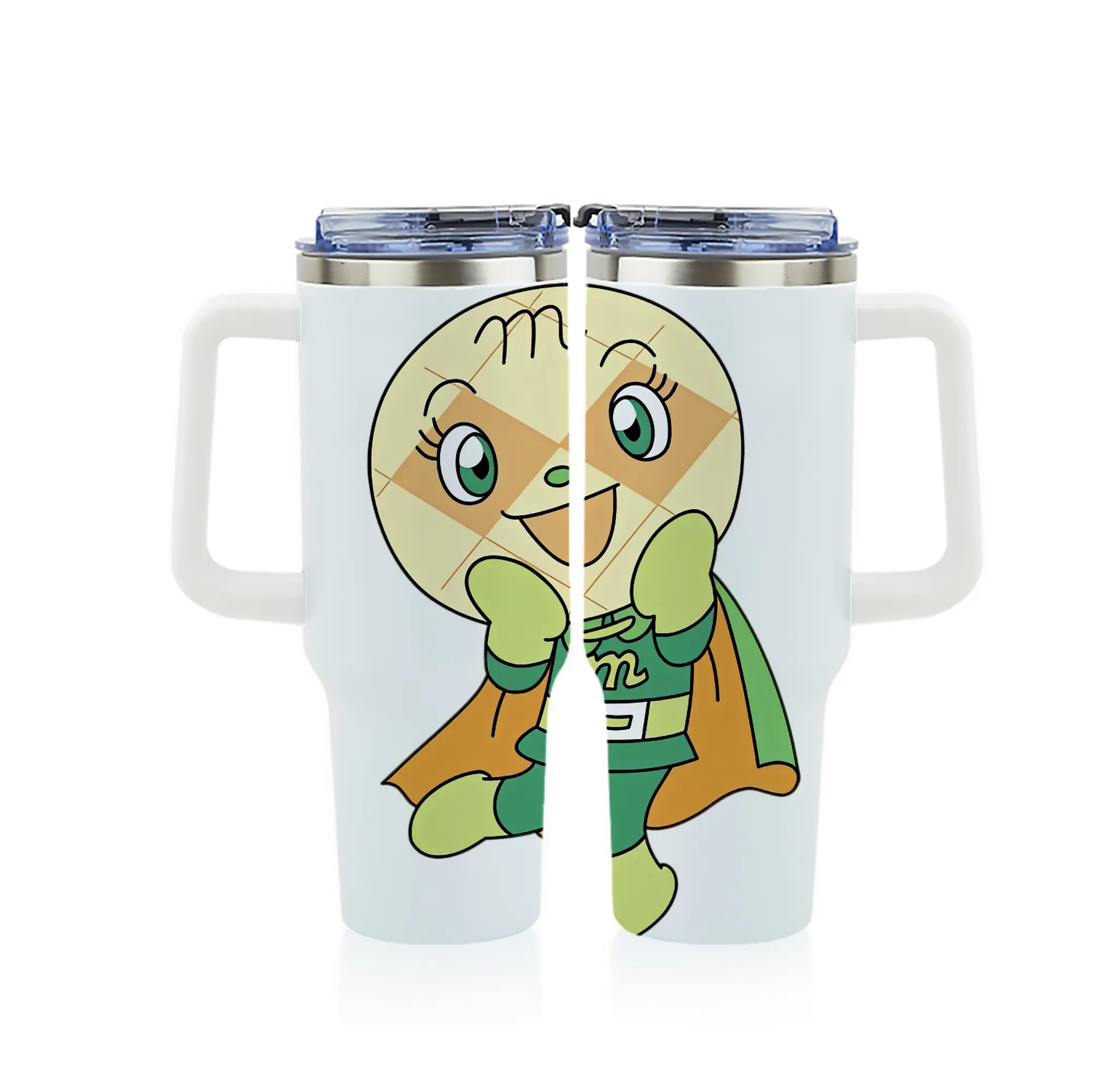 アンパンマン グッズ,メロンパンナ - 1200mL フルプリント車用タンブラー ・ 304ステンレス 内側 ・ 201ステンレス 外側 ・ 保温 保冷 ・ 通勤 ドライブ アウトドア用