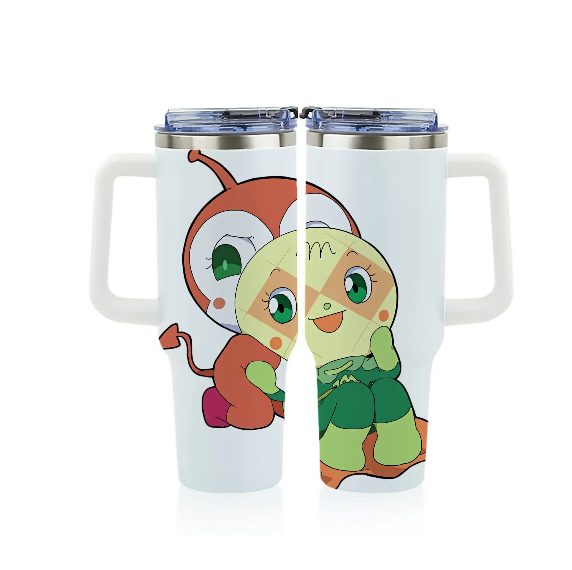 アンパンマン グッズ,メロンパンナ - 1200mL フルプリント車用タンブラー ・ 304ステンレス 内側 ・ 201ステンレス 外側 ・ 保温 保冷 ・ 通勤 ドライブ アウトドア用