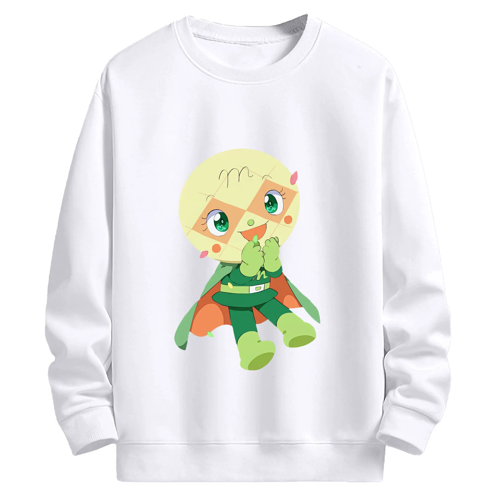 アンパンマン グッズ,メロンパンナ - 高品質 クルーネック スウェット ・ コットン59％ ポリエステル41％ ・ ユニセックス 長袖 トレーナー ・ カジュアル デイリー スポーツ 散歩用