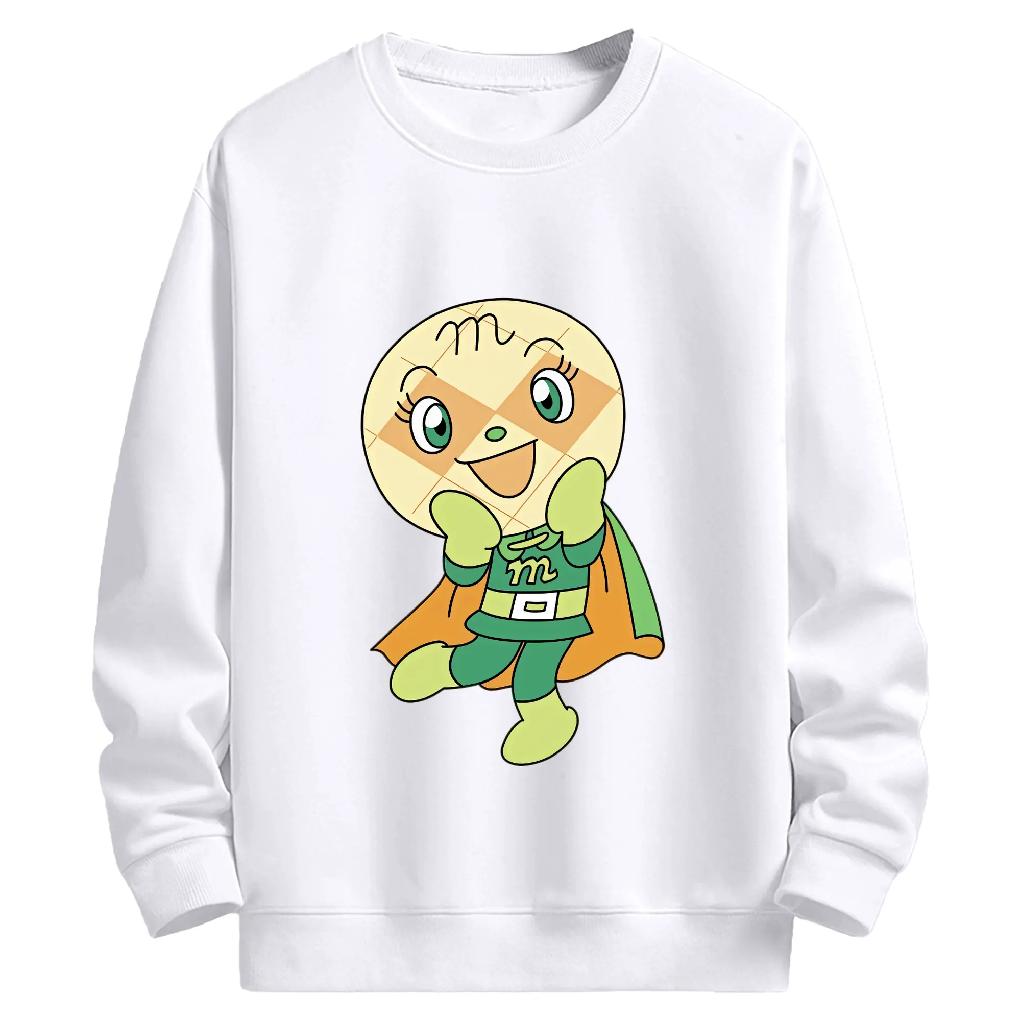 アンパンマン グッズ,メロンパンナ - 高品質 クルーネック スウェット ・ コットン59％ ポリエステル41％ ・ ユニセックス 長袖 トレーナー ・ カジュアル デイリー スポーツ 散歩用