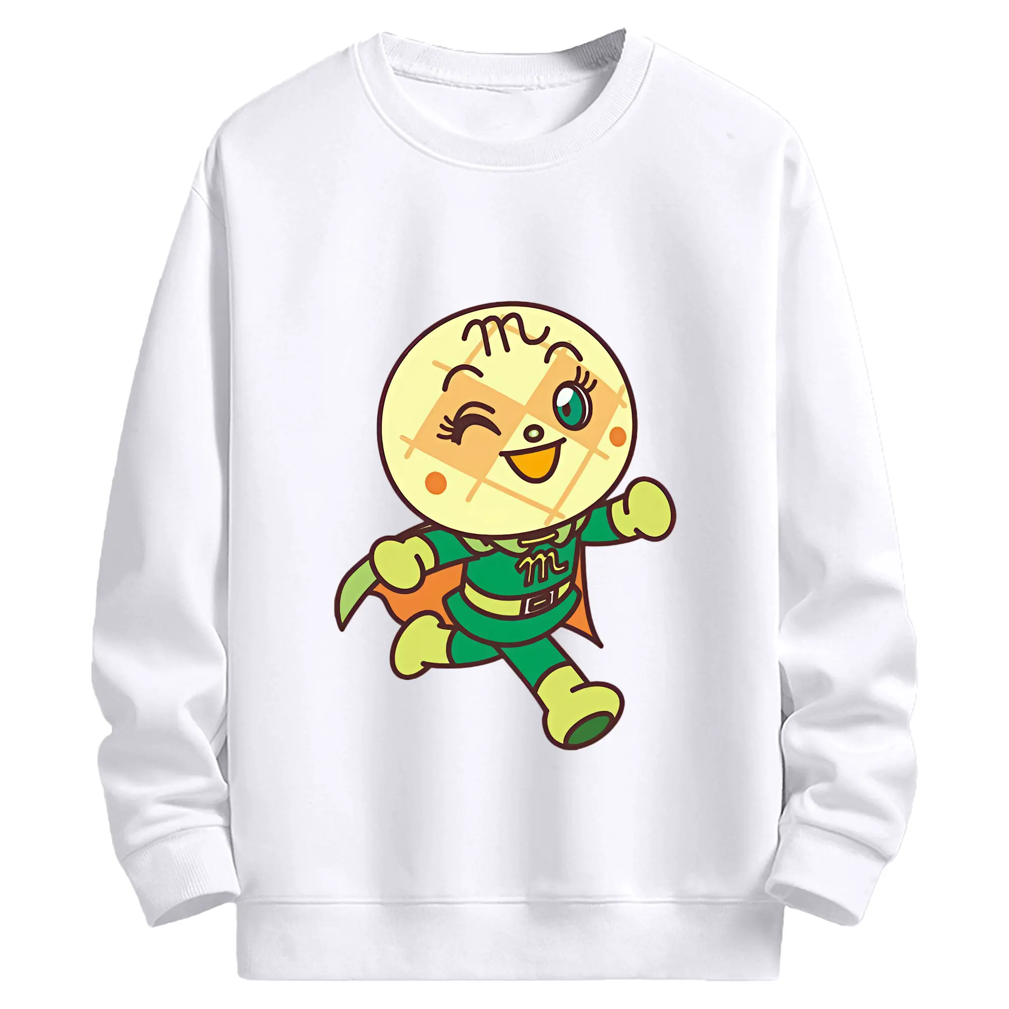 アンパンマン グッズ,メロンパンナ - 高品質 クルーネック スウェット ・ コットン59％ ポリエステル41％ ・ ユニセックス 長袖 トレーナー ・ カジュアル デイリー スポーツ 散歩用