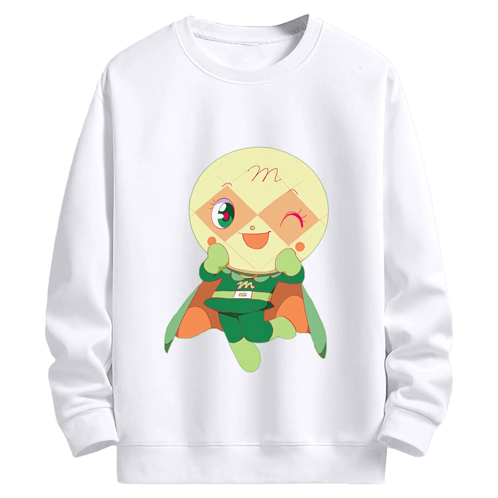 アンパンマン グッズ,メロンパンナ - 高品質 クルーネック スウェット ・ コットン59％ ポリエステル41％ ・ ユニセックス 長袖 トレーナー ・ カジュアル デイリー スポーツ 散歩用