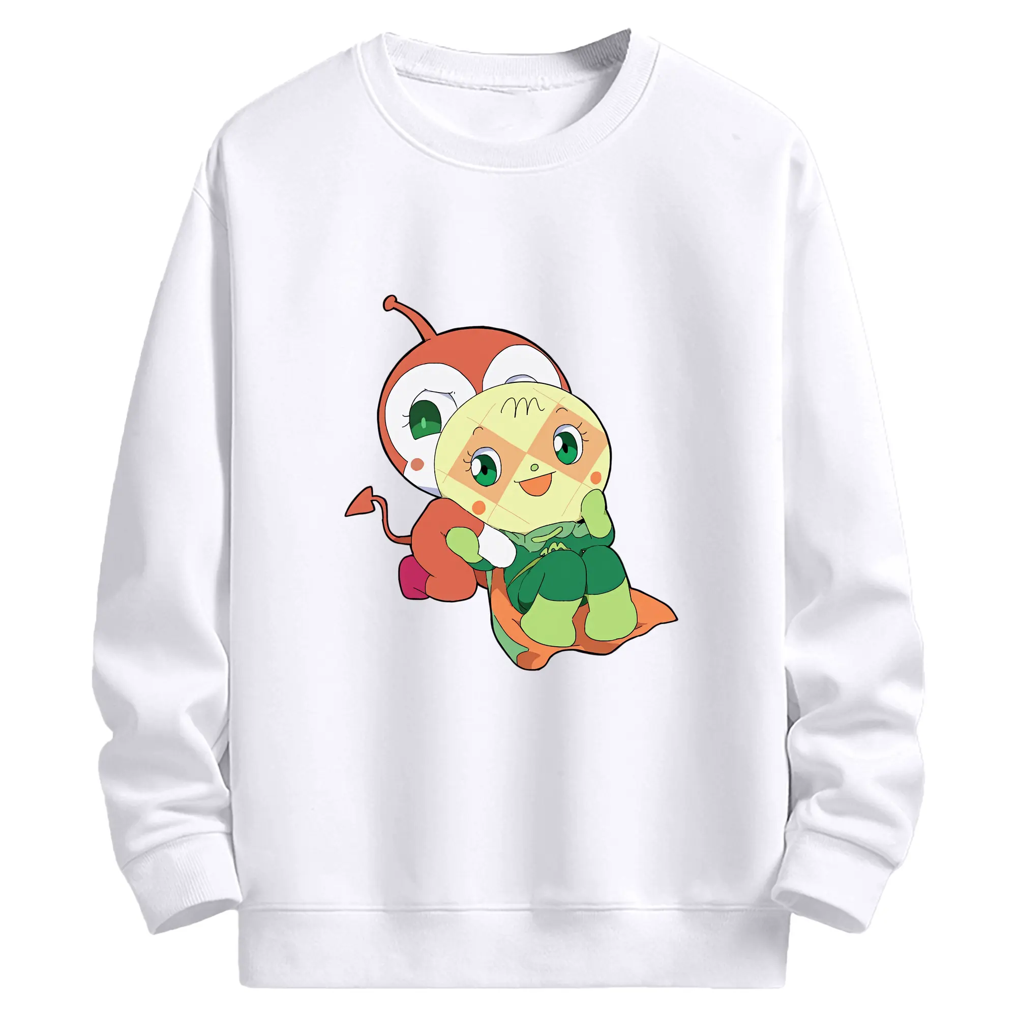 アンパンマン グッズ,メロンパンナ - 高品質 クルーネック スウェット ・ コットン59％ ポリエステル41％ ・ ユニセックス 長袖 トレーナー ・ カジュアル デイリー スポーツ 散歩用