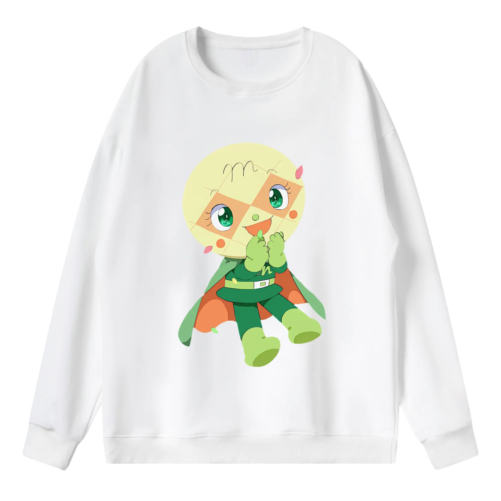 アンパンマン グッズ,メロンパンナ - 薄手 クルーネック スウェット 裏毛260g · ポリエステル 春秋向け カジュアル 男女兼用 · トレーナー デイリー スポーツ 散歩に最適