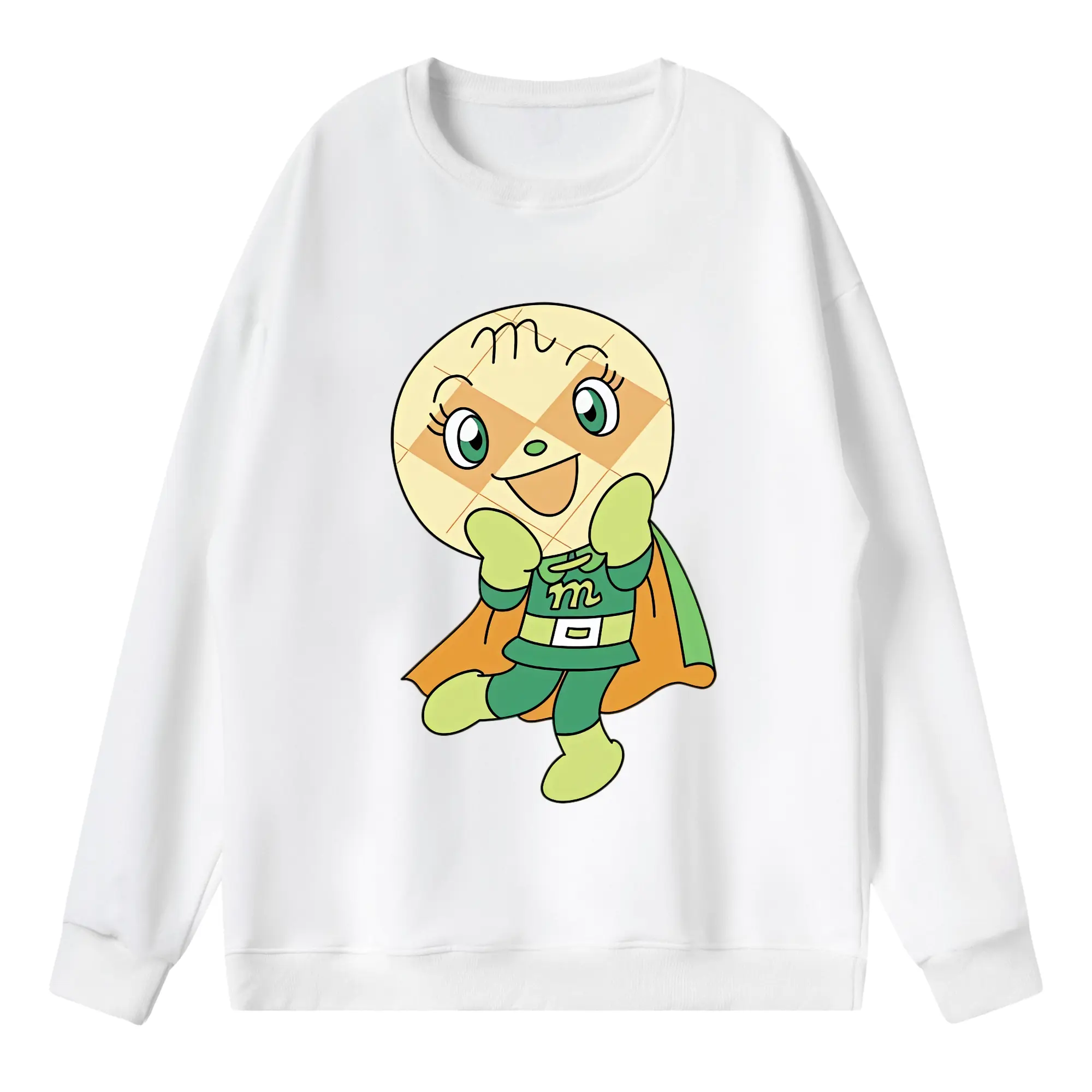 アンパンマン グッズ,メロンパンナ - 薄手 クルーネック スウェット 裏毛260g · ポリエステル 春秋向け カジュアル 男女兼用 · トレーナー デイリー スポーツ 散歩に最適