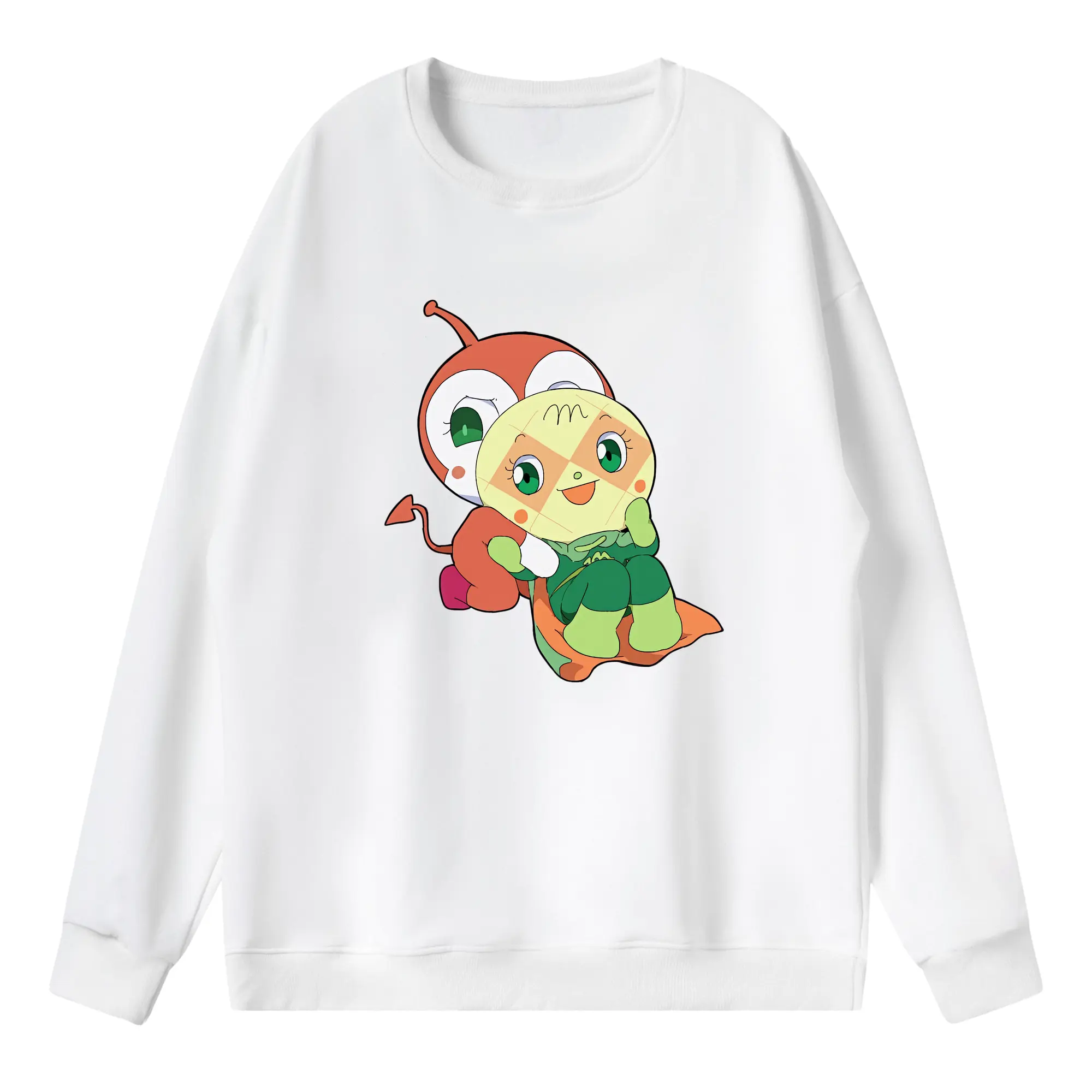 アンパンマン グッズ,メロンパンナ - 薄手 クルーネック スウェット 裏毛260g · ポリエステル 春秋向け カジュアル 男女兼用 · トレーナー デイリー スポーツ 散歩に最適