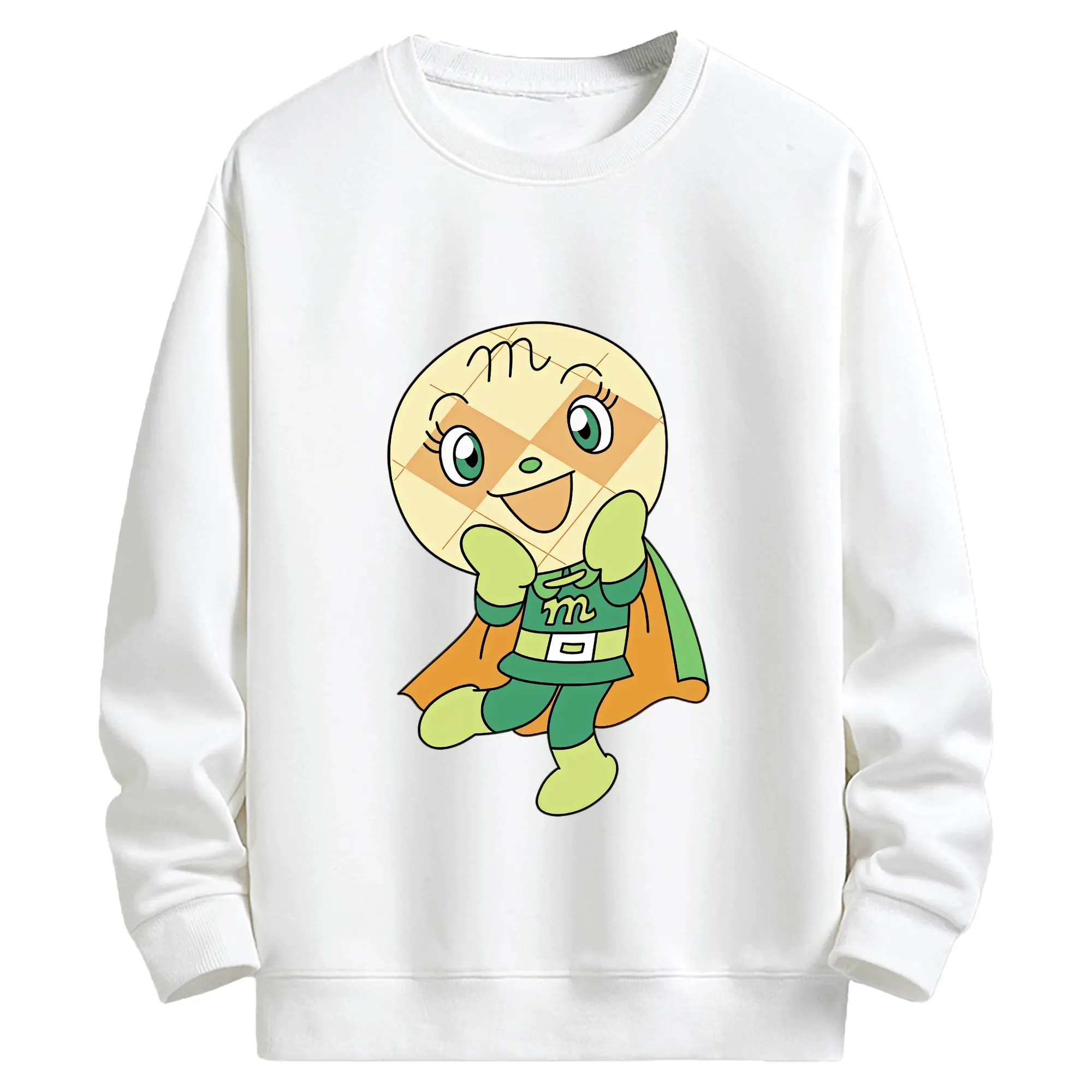アンパンマン グッズ,メロンパンナ - キッズ クルーネックスウェットシャツ ・ フロントプリント ・ 綿80％ ポリエステル20％ ・ 快適 通学 スポーツ 日常使い お散歩用
