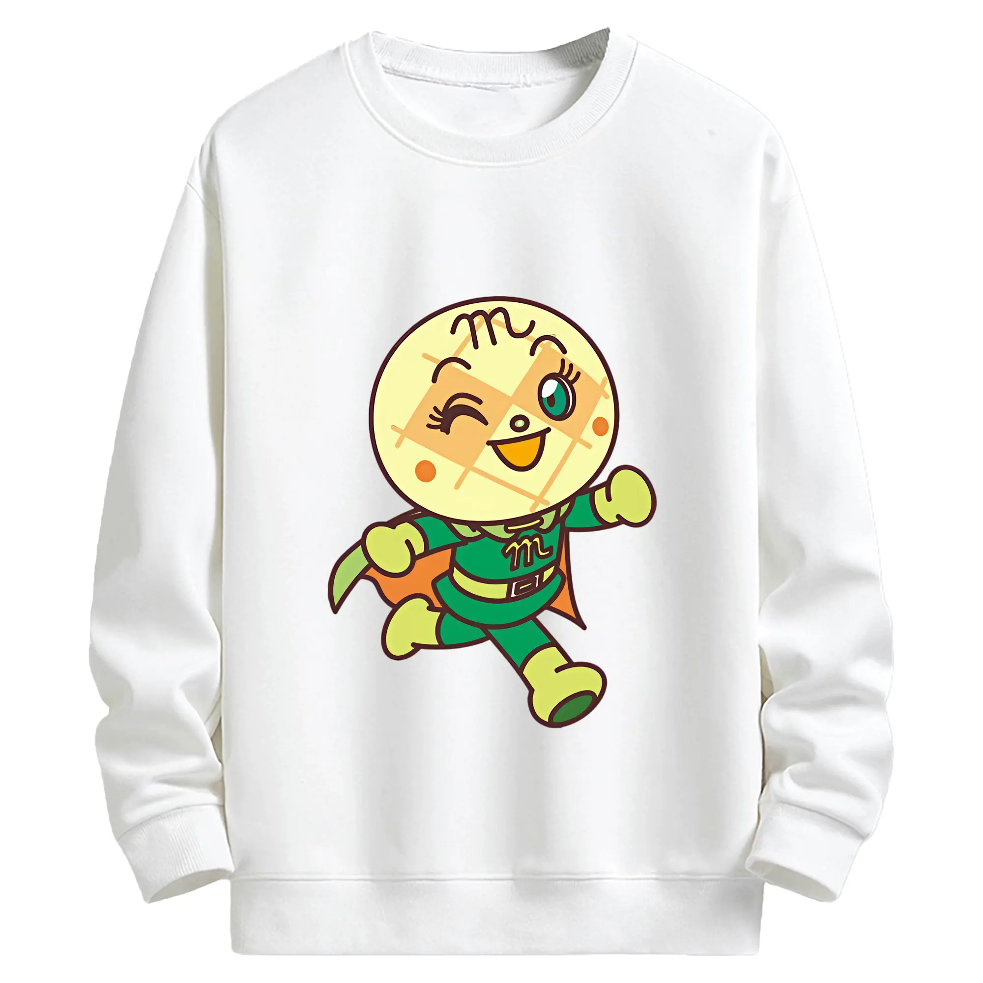 アンパンマン グッズ,メロンパンナ - キッズ クルーネックスウェットシャツ ・ フロントプリント ・ 綿80％ ポリエステル20％ ・ 快適 通学 スポーツ 日常使い お散歩用