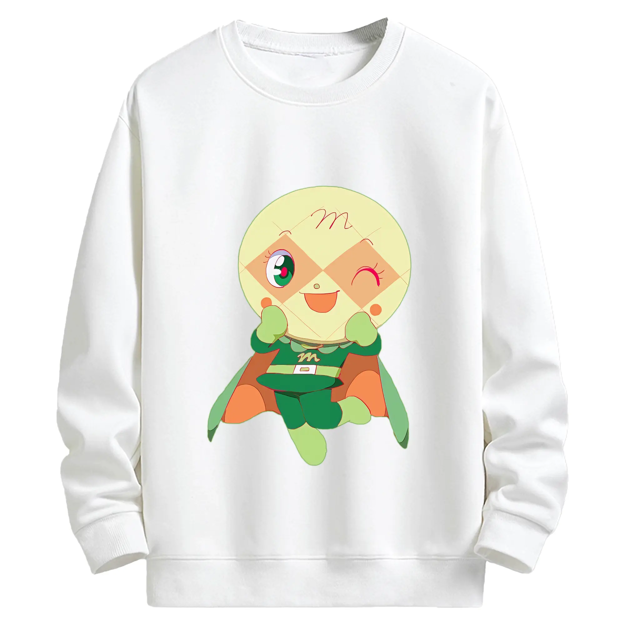 アンパンマン グッズ,メロンパンナ - キッズ クルーネックスウェットシャツ ・ フロントプリント ・ 綿80％ ポリエステル20％ ・ 快適 通学 スポーツ 日常使い お散歩用