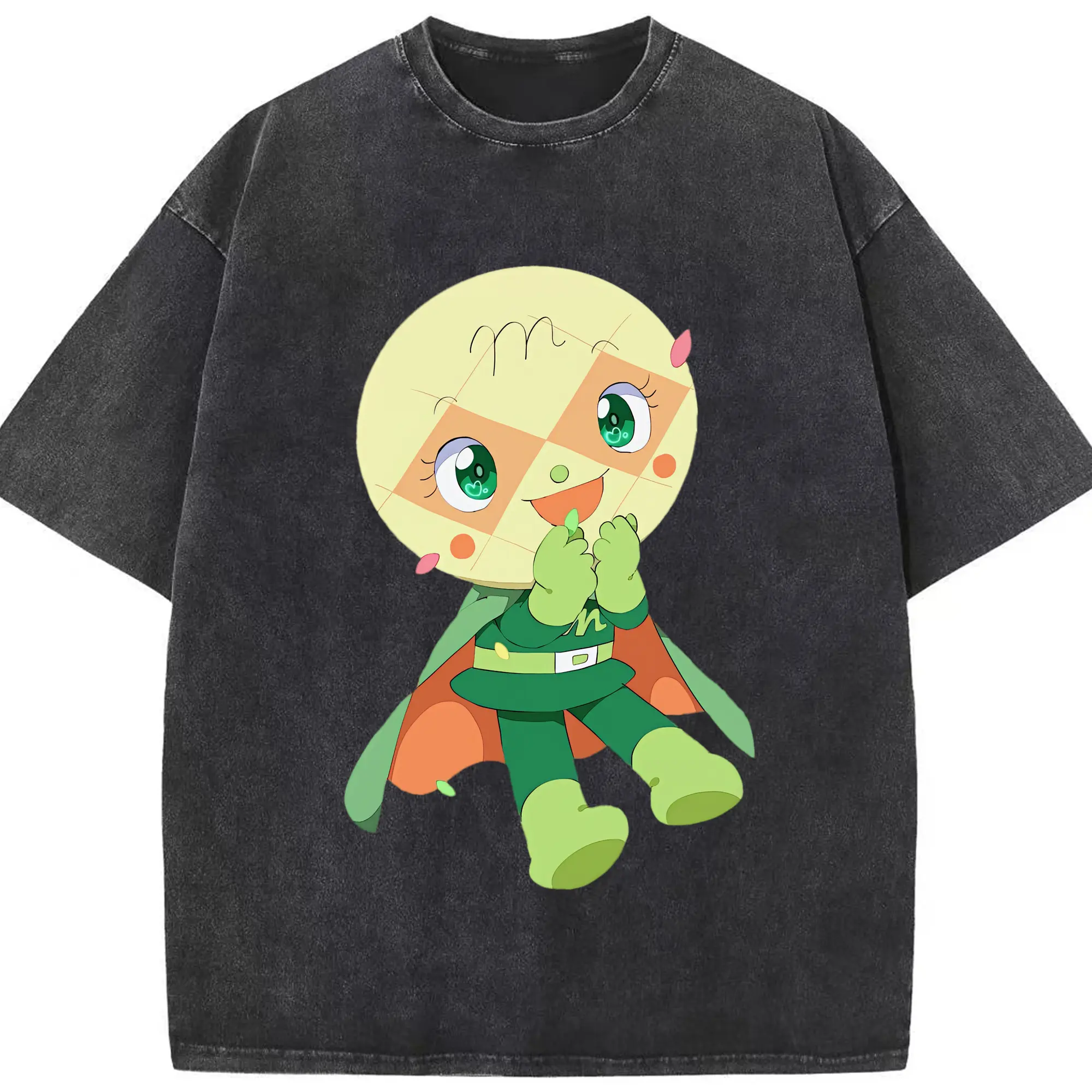 アンパンマン グッズ,メロンパンナ - 綿100％ ヴィンテージ風 半袖Tシャツ ・ フロントプリント ・ 柔らか肌触り ・ 通気性 快適 ・ スポーツ カジュアル 外出用