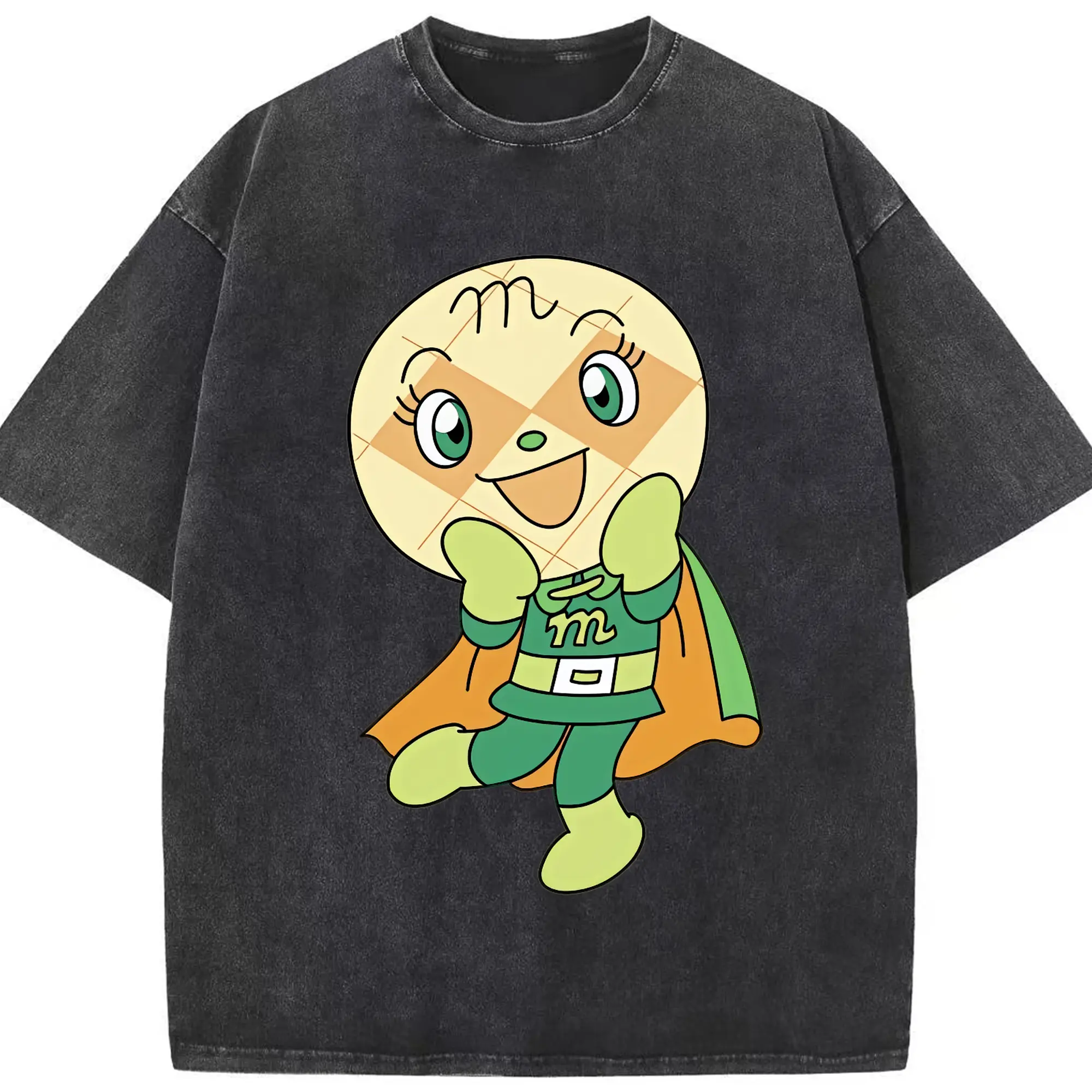 アンパンマン グッズ,メロンパンナ - 綿100％ ヴィンテージ風 半袖Tシャツ ・ フロントプリント ・ 柔らか肌触り ・ 通気性 快適 ・ スポーツ カジュアル 外出用