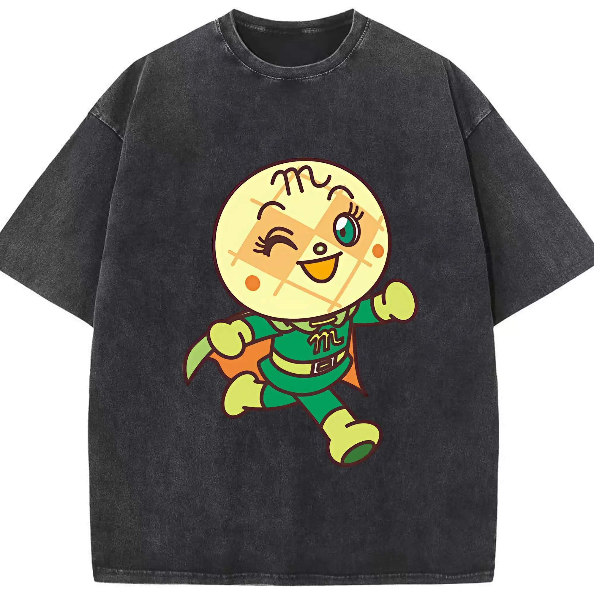 アンパンマン グッズ,メロンパンナ - 綿100％ ヴィンテージ風 半袖Tシャツ ・ フロントプリント ・ 柔らか肌触り ・ 通気性 快適 ・ スポーツ カジュアル 外出用