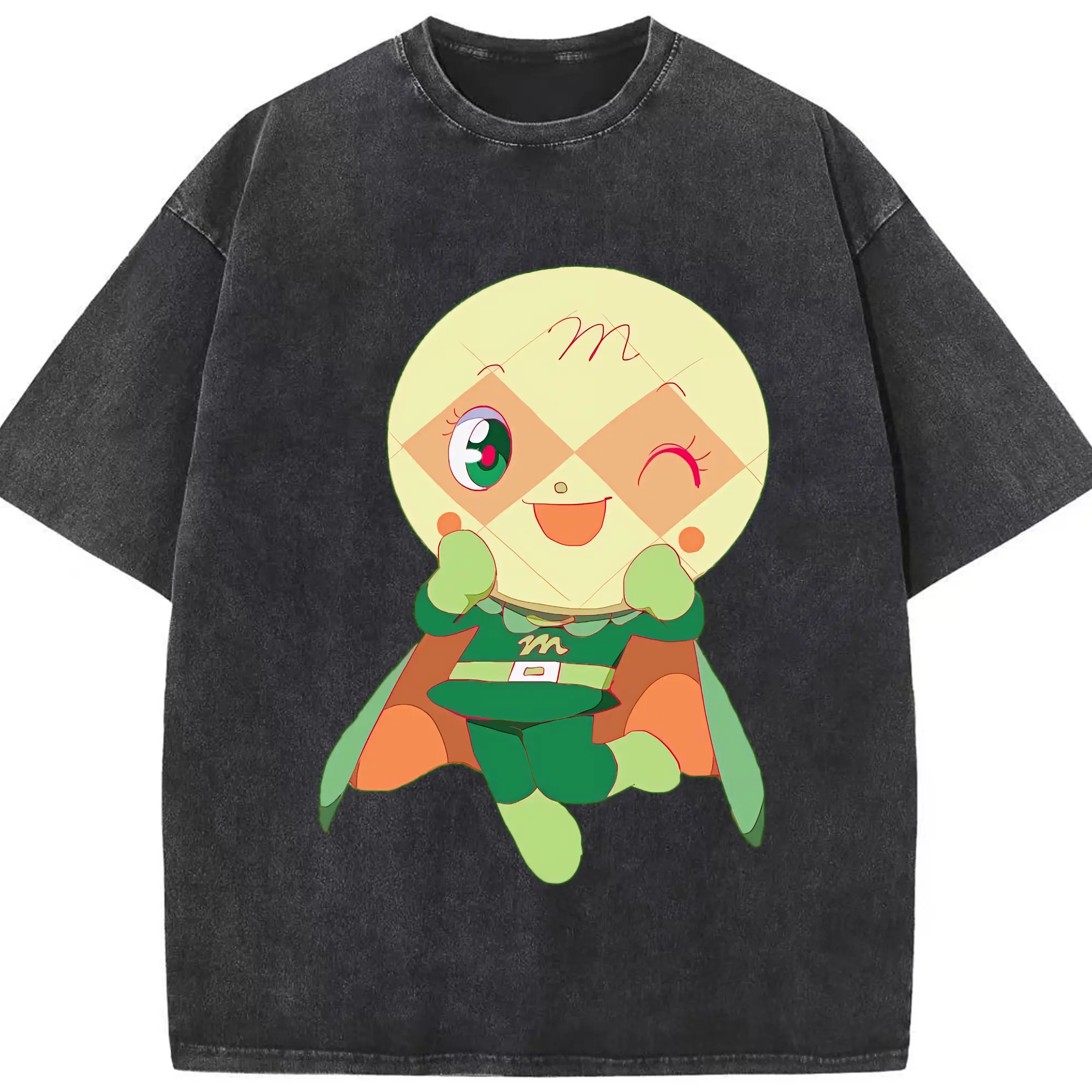 アンパンマン グッズ,メロンパンナ - 綿100％ ヴィンテージ風 半袖Tシャツ ・ フロントプリント ・ 柔らか肌触り ・ 通気性 快適 ・ スポーツ カジュアル 外出用