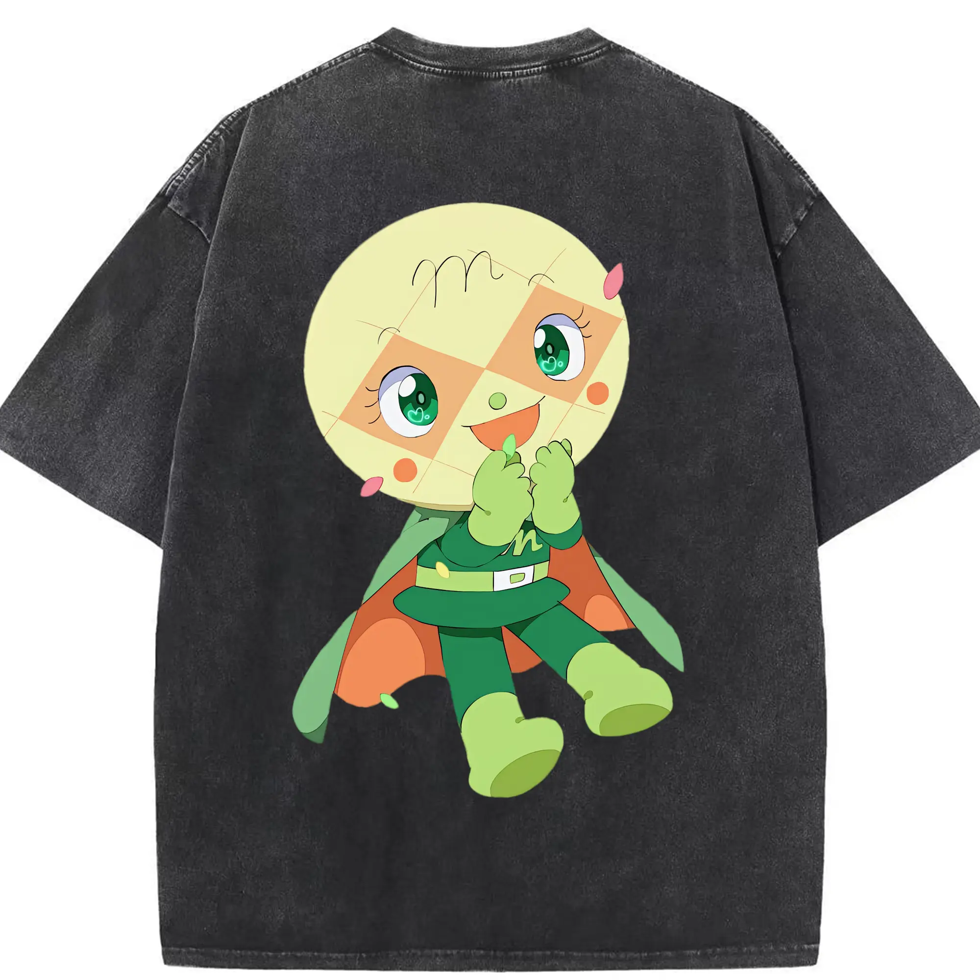 アンパンマン グッズ,メロンパンナ - 綿100％ ヴィンテージ風 半袖Tシャツ ・ 背面プリント ・ 柔らか肌触り ・ 通気性 快適 ・ スポーツ カジュアル 外出用