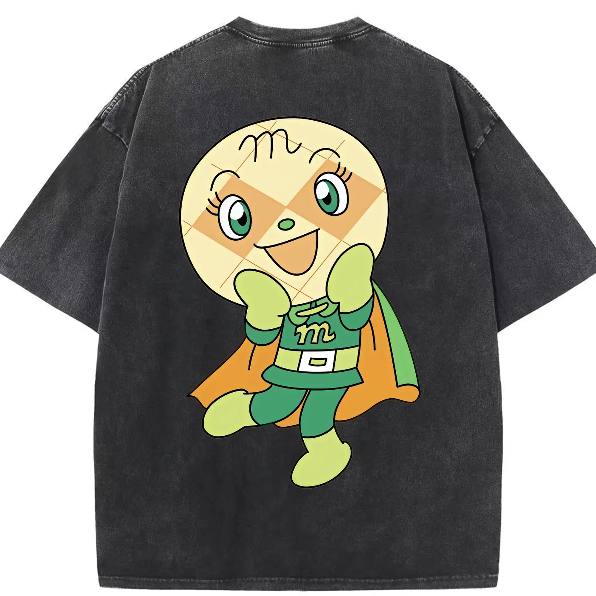 アンパンマン グッズ,メロンパンナ - 綿100％ ヴィンテージ風 半袖Tシャツ ・ 背面プリント ・ 柔らか肌触り ・ 通気性 快適 ・ スポーツ カジュアル 外出用