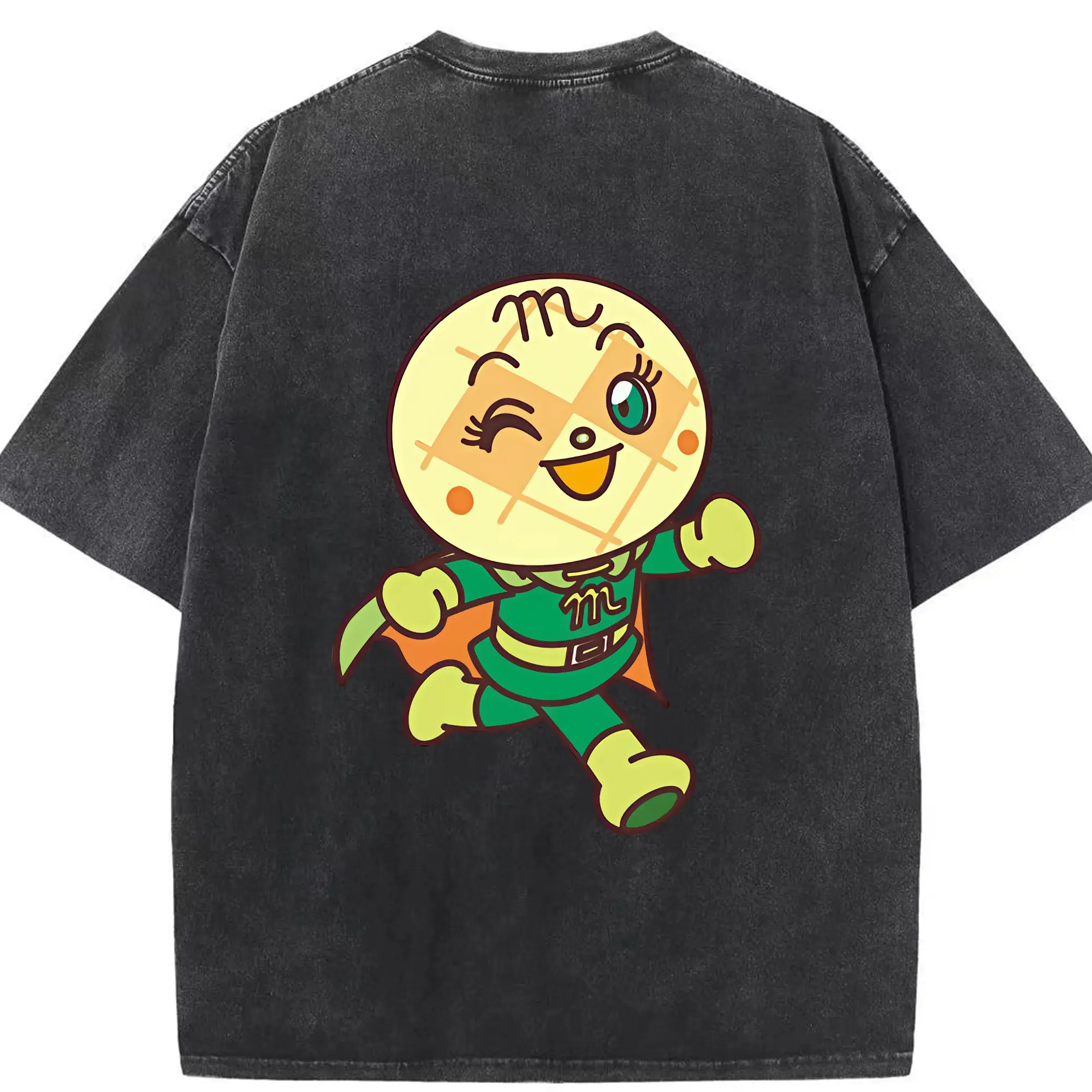 アンパンマン グッズ,メロンパンナ - 綿100％ ヴィンテージ風 半袖Tシャツ ・ 背面プリント ・ 柔らか肌触り ・ 通気性 快適 ・ スポーツ カジュアル 外出用