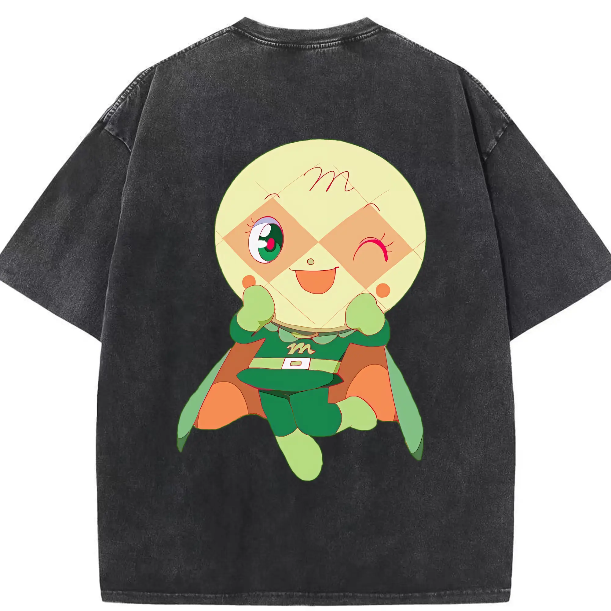 アンパンマン グッズ,メロンパンナ - 綿100％ ヴィンテージ風 半袖Tシャツ ・ 背面プリント ・ 柔らか肌触り ・ 通気性 快適 ・ スポーツ カジュアル 外出用