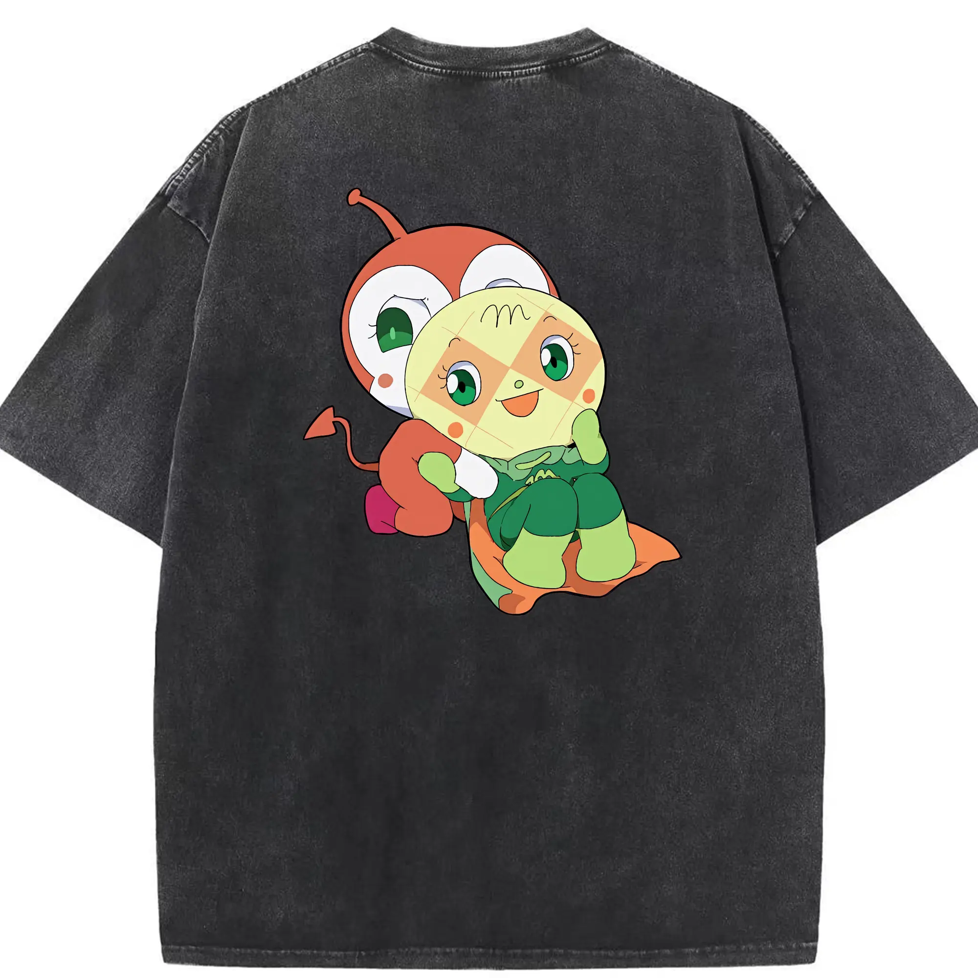 アンパンマン グッズ,メロンパンナ - 綿100％ ヴィンテージ風 半袖Tシャツ ・ 背面プリント ・ 柔らか肌触り ・ 通気性 快適 ・ スポーツ カジュアル 外出用