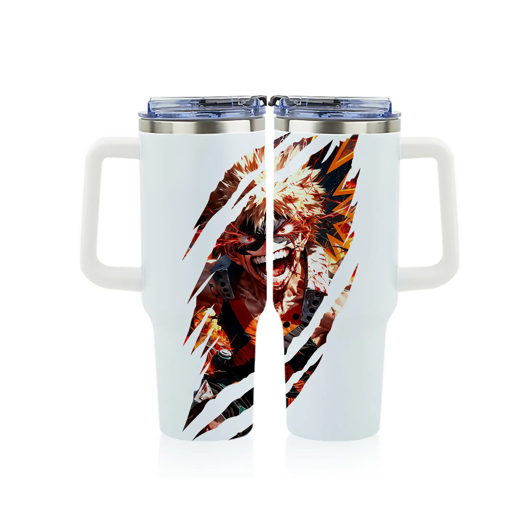 僕のヒーローアカデミア グッズ,爆豪勝己 - 1200mL フルプリント車用タンブラー ・ 304ステンレス 内側 ・ 201ステンレス 外側 ・ 保温 保冷 ・ 通勤 ドライブ アウトドア用