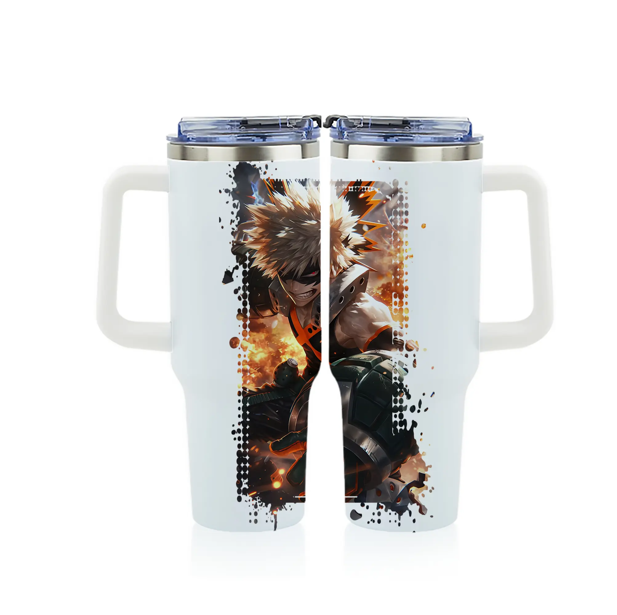 僕のヒーローアカデミア グッズ,爆豪勝己 - 1200mL フルプリント車用タンブラー ・ 304ステンレス 内側 ・ 201ステンレス 外側 ・ 保温 保冷 ・ 通勤 ドライブ アウトドア用