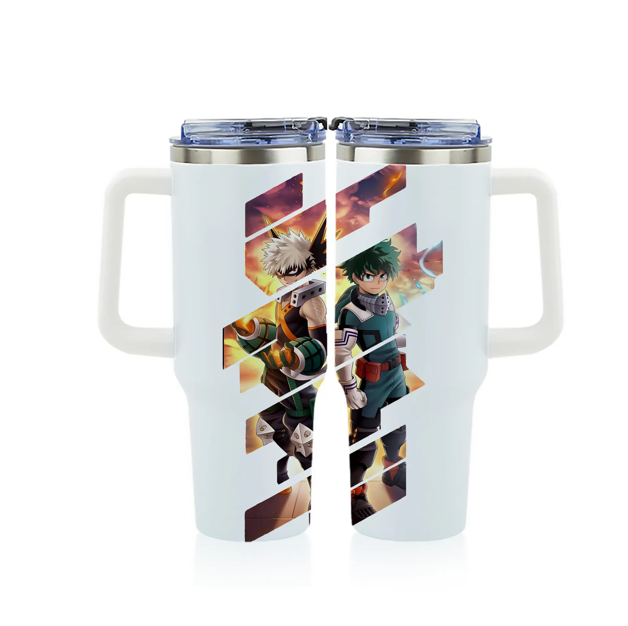 僕のヒーローアカデミア グッズ,爆豪勝己 - 1200mL フルプリント車用タンブラー ・ 304ステンレス 内側 ・ 201ステンレス 外側 ・ 保温 保冷 ・ 通勤 ドライブ アウトドア用