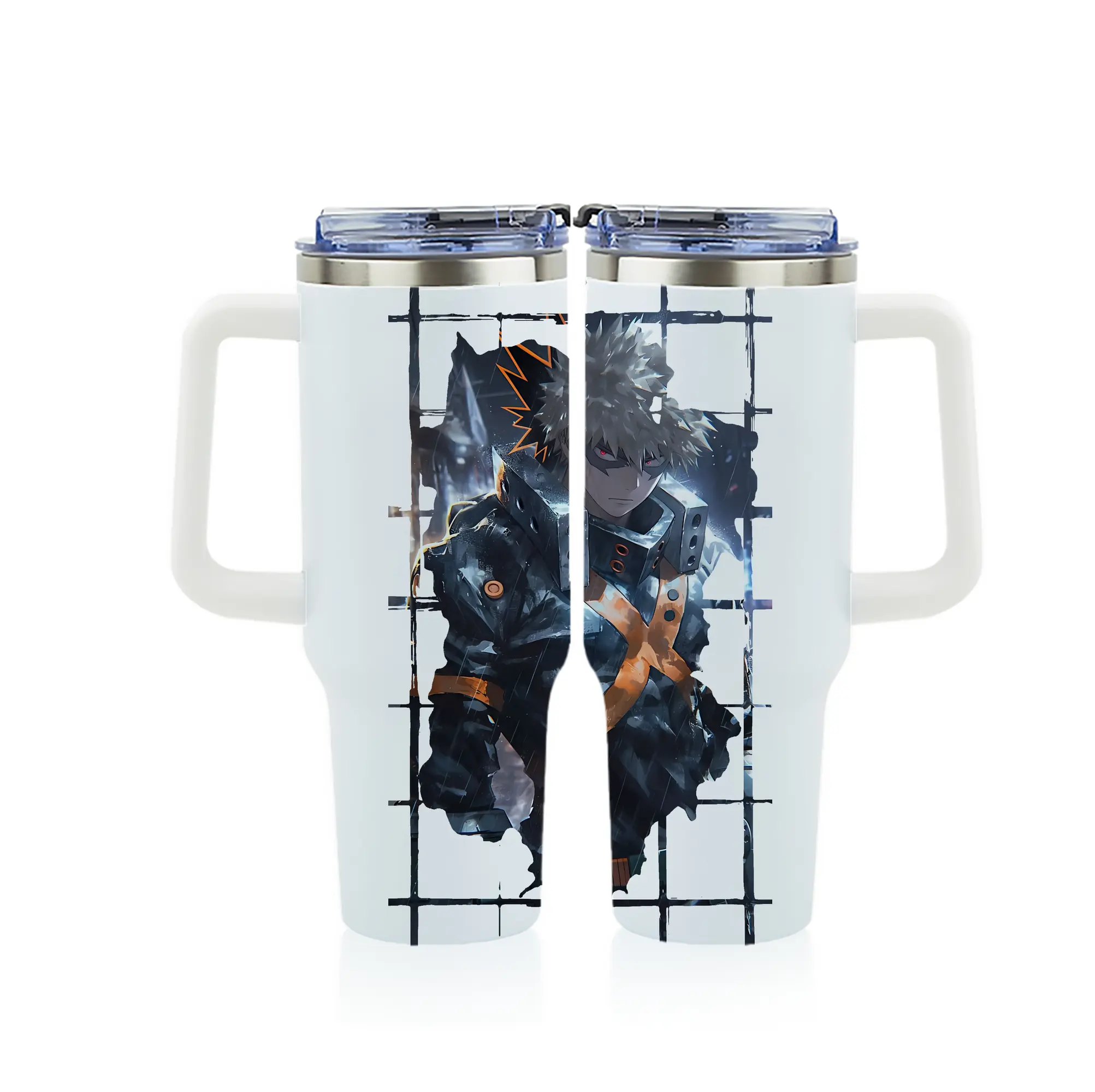 僕のヒーローアカデミア グッズ,爆豪勝己 - 1200mL フルプリント車用タンブラー ・ 304ステンレス 内側 ・ 201ステンレス 外側 ・ 保温 保冷 ・ 通勤 ドライブ アウトドア用