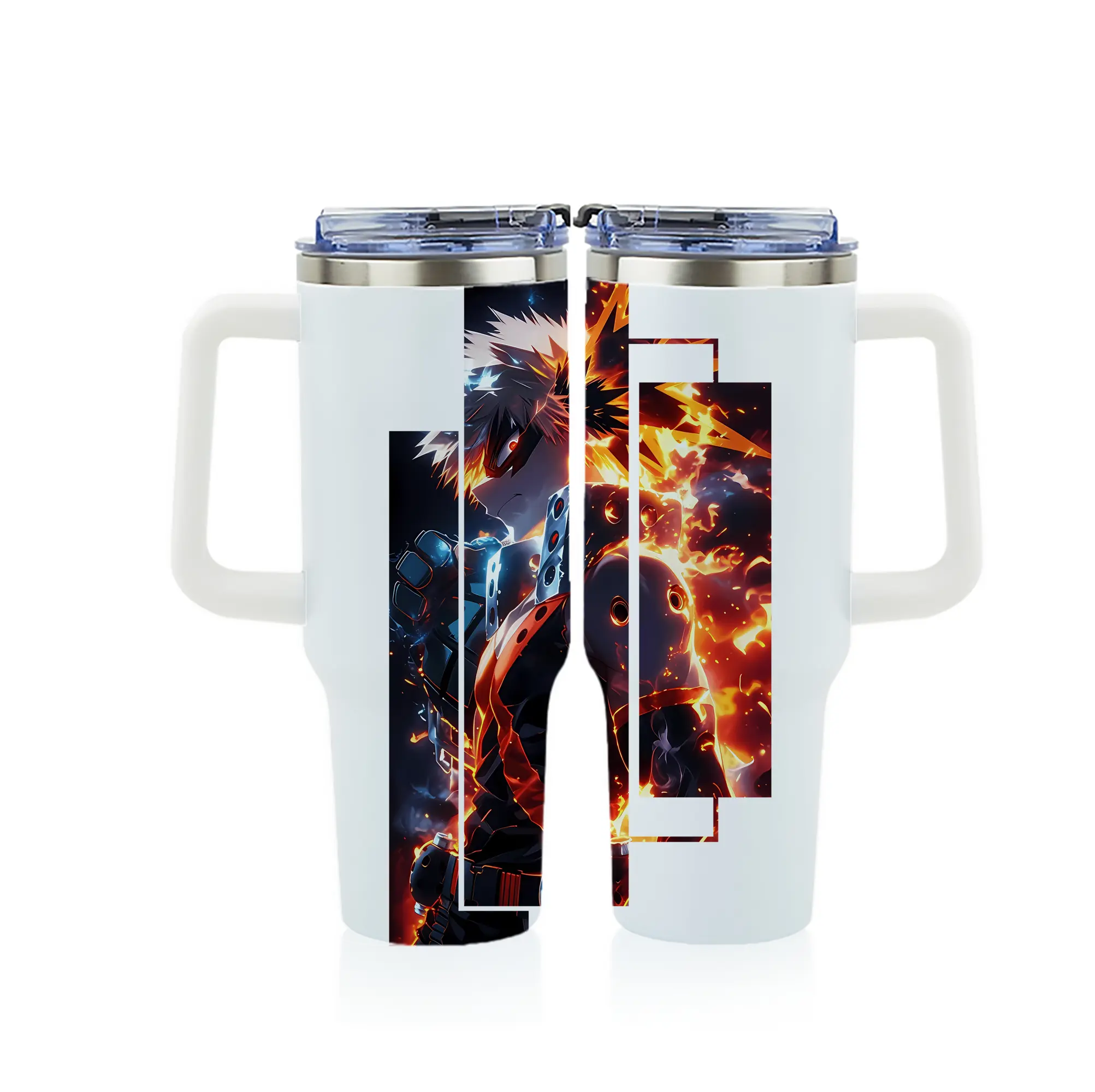 僕のヒーローアカデミア グッズ,爆豪勝己 - 1200mL フルプリント車用タンブラー ・ 304ステンレス 内側 ・ 201ステンレス 外側 ・ 保温 保冷 ・ 通勤 ドライブ アウトドア用