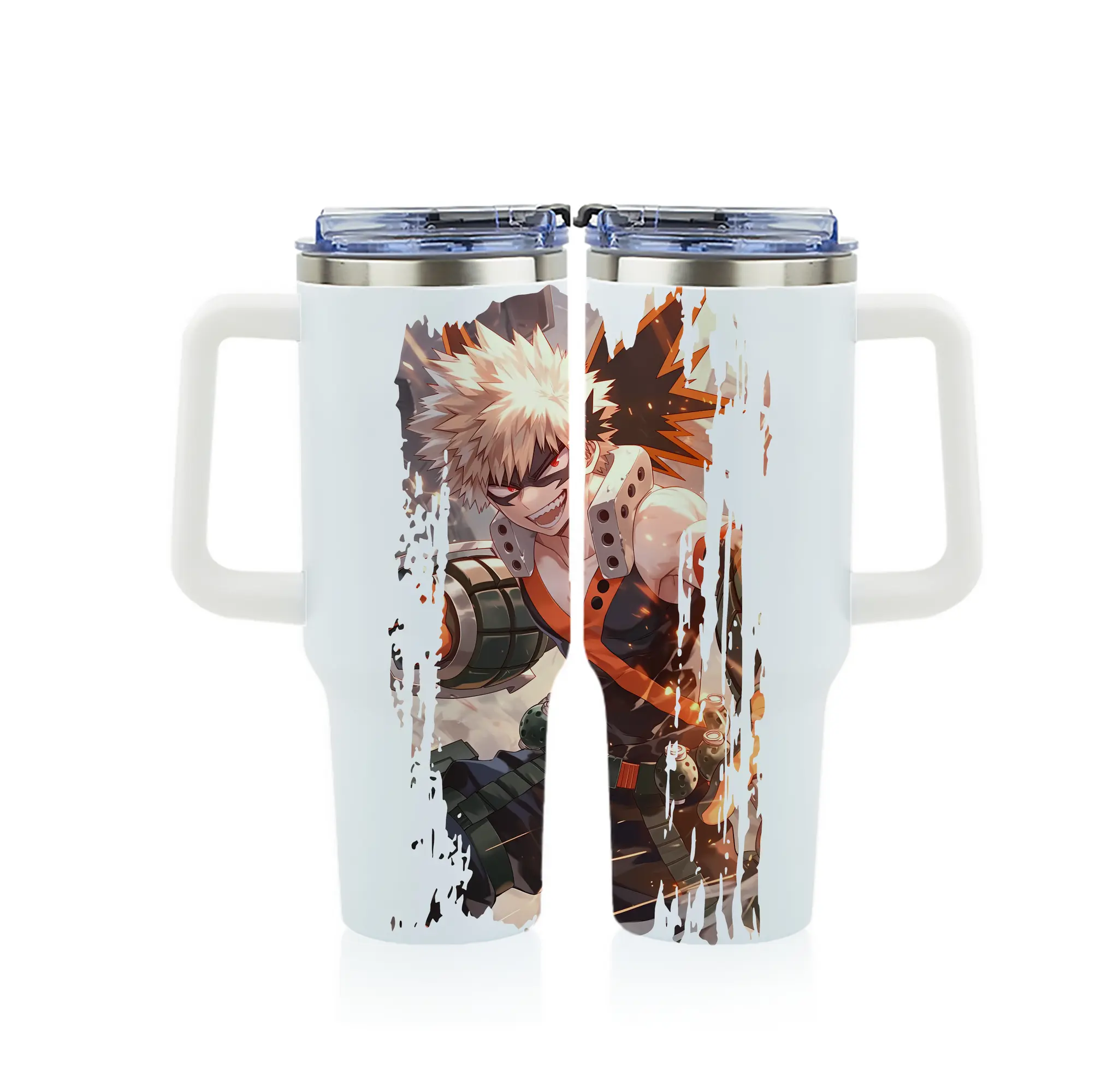 僕のヒーローアカデミア グッズ,爆豪勝己 - 1200mL フルプリント車用タンブラー ・ 304ステンレス 内側 ・ 201ステンレス 外側 ・ 保温 保冷 ・ 通勤 ドライブ アウトドア用