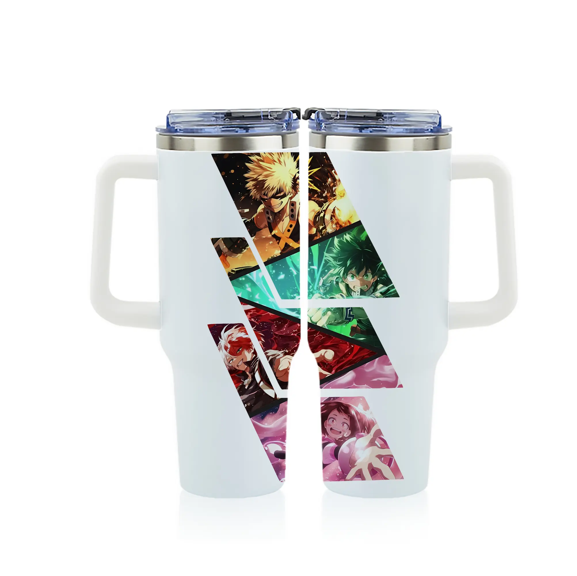 僕のヒーローアカデミア グッズ,爆豪勝己 - 1200mL フルプリント車用タンブラー ・ 304ステンレス 内側 ・ 201ステンレス 外側 ・ 保温 保冷 ・ 通勤 ドライブ アウトドア用