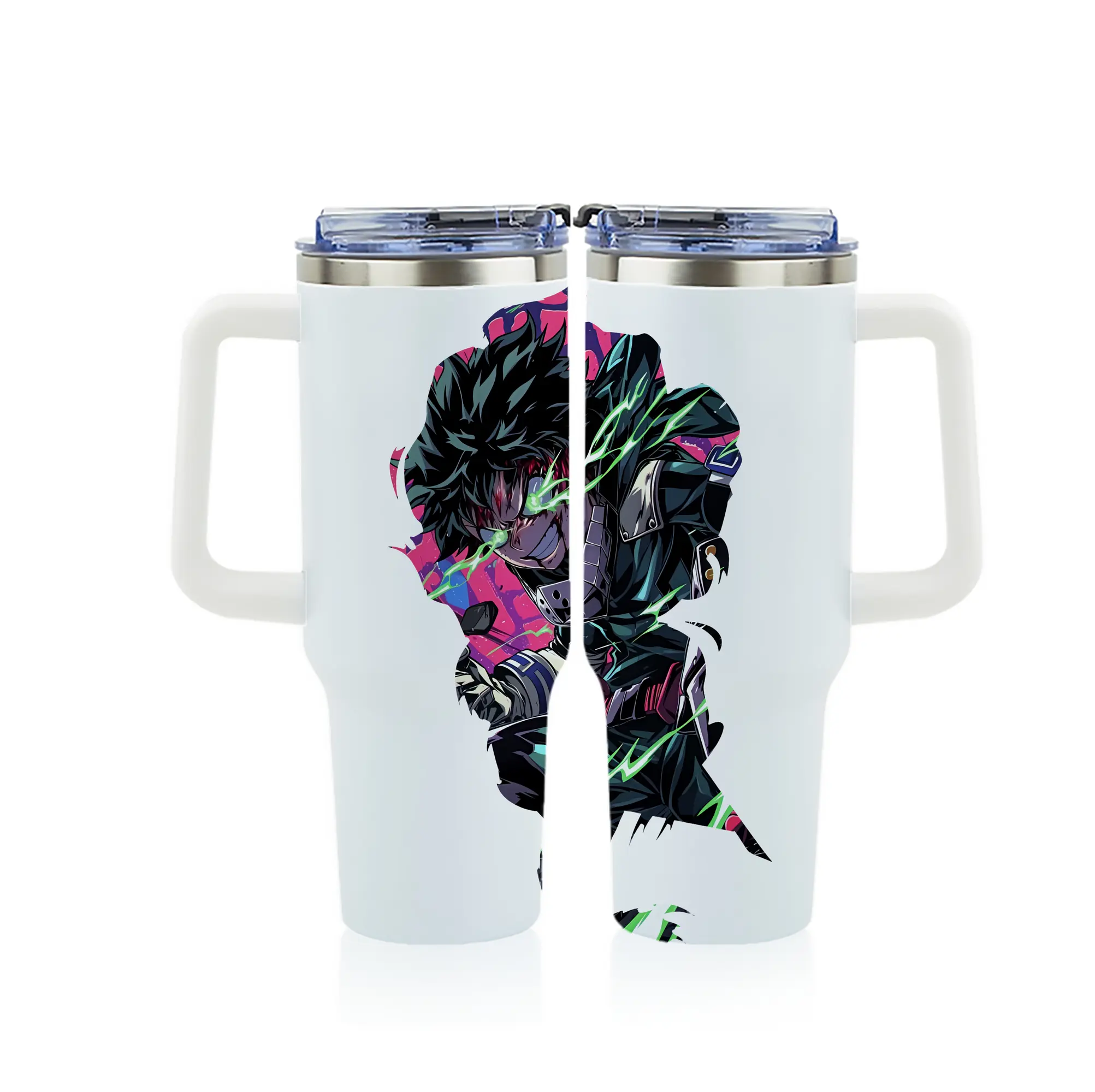 僕のヒーローアカデミア グッズ,爆豪勝己 - 1200mL フルプリント車用タンブラー ・ 304ステンレス 内側 ・ 201ステンレス 外側 ・ 保温 保冷 ・ 通勤 ドライブ アウトドア用