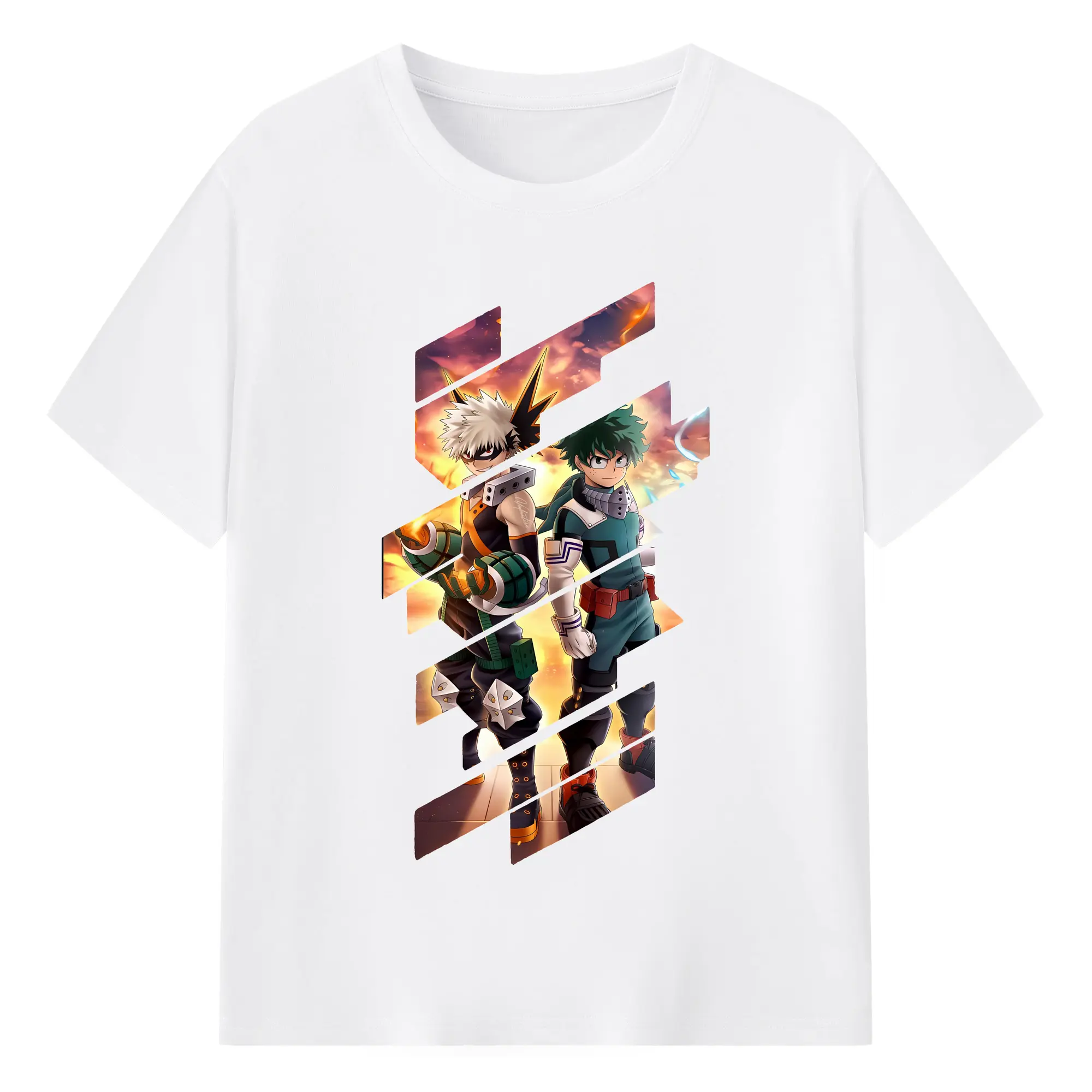 僕のヒーローアカデミア グッズ,爆豪勝己 - 綿100％ 半袖Tシャツ ・ フロントプリント ・ 快適 通気性 ・ 日常使い 散歩 スポーツ用