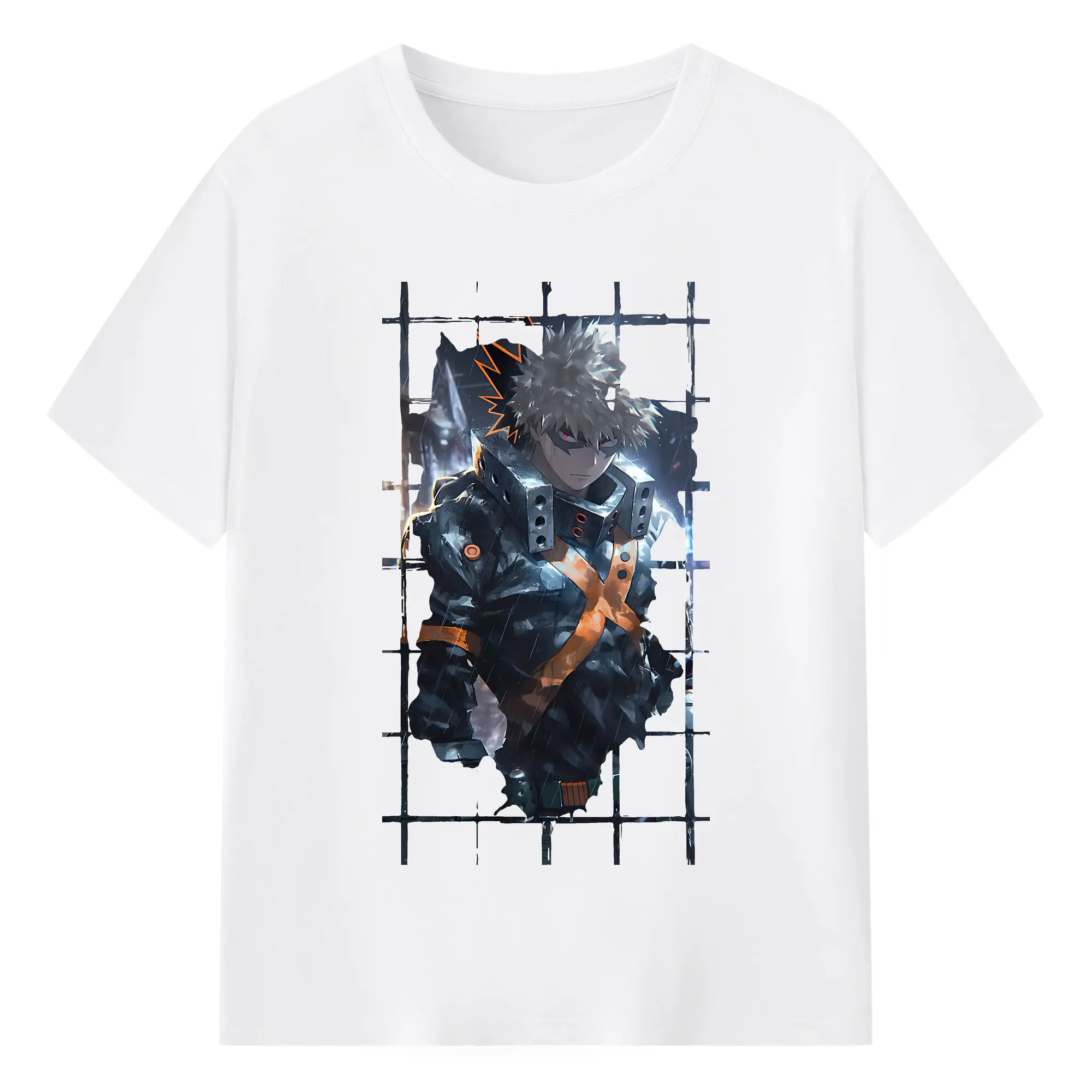 僕のヒーローアカデミア グッズ,爆豪勝己 - 綿100％ 半袖Tシャツ ・ フロントプリント ・ 快適 通気性 ・ 日常使い 散歩 スポーツ用