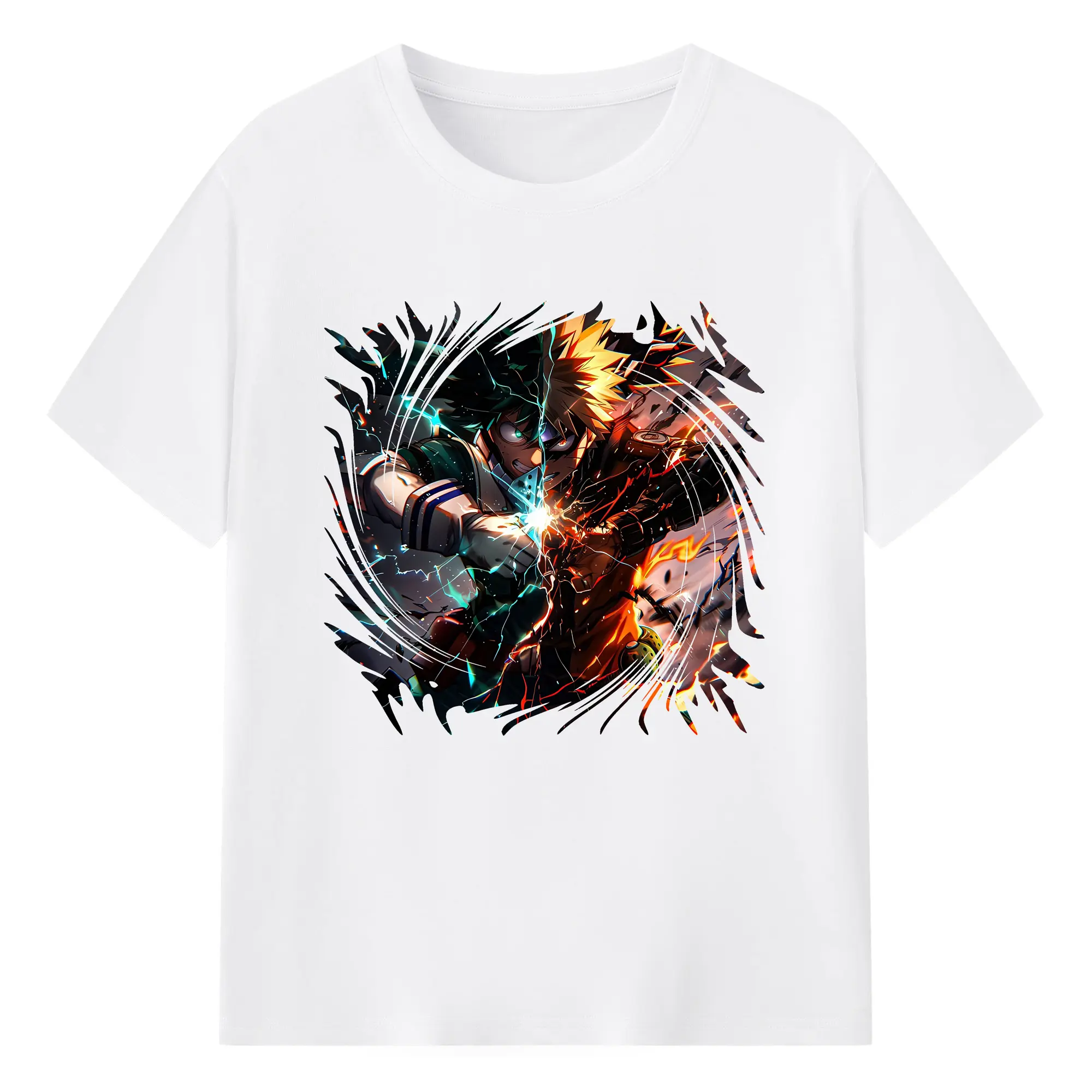 僕のヒーローアカデミア グッズ,爆豪勝己 - 綿100％ 半袖Tシャツ ・ フロントプリント ・ 快適 通気性 ・ 日常使い 散歩 スポーツ用